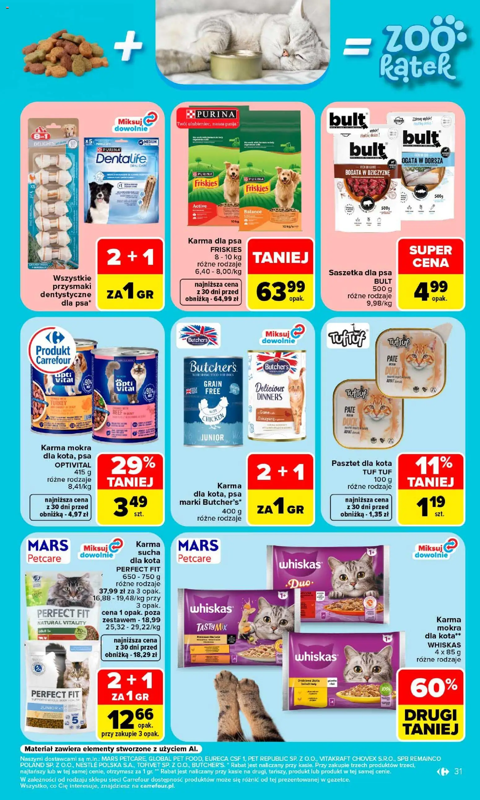 Carrefour gazetka od 24.08.2026 | Strona: 33 | Produkty: Whiskas, Pasztet, Karma mokra, Perfect Fit