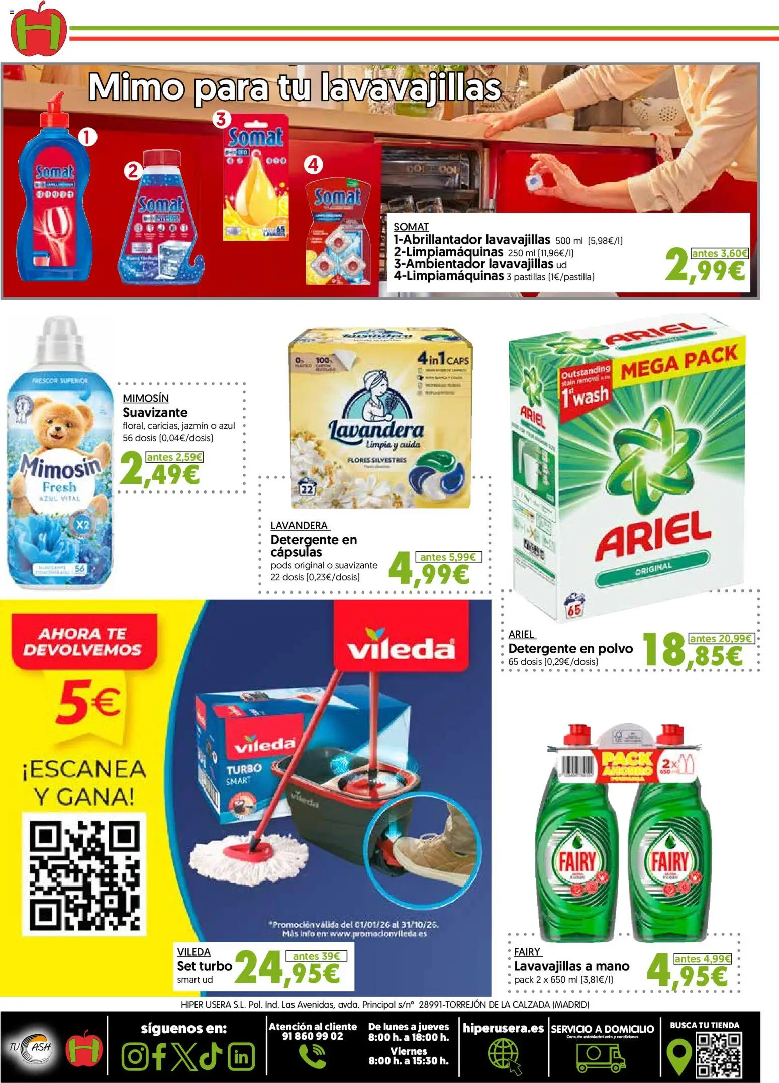 Hiper Usera folleto │ válido desde el 01/07/2026 | Página: 24 | Productos: Polvo, Detergente, Suavizante, Lavavajillas