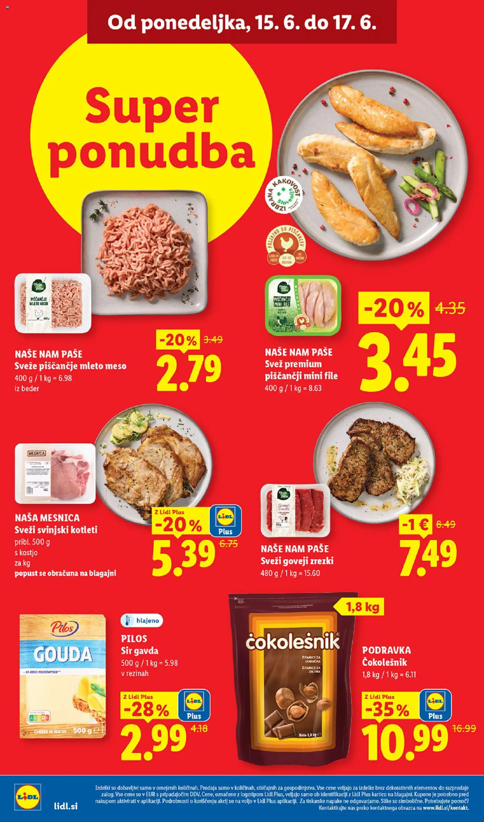 Novi Lidl katalog ponudbe – veljaven od 11.06.2026 | Stran: 54 | Izdelki: Mleto meso, Čokolešnik, Sir, Zrezki
