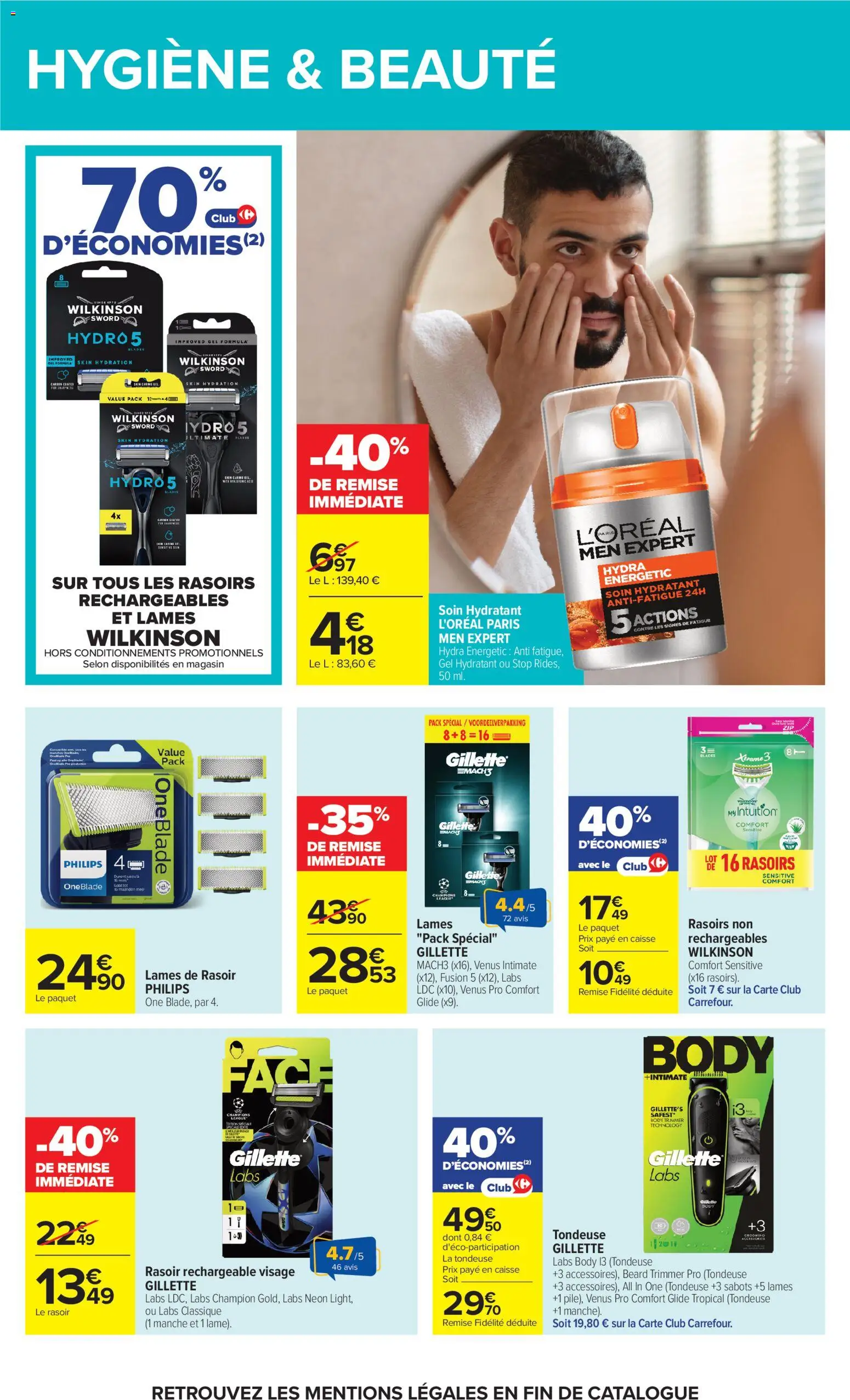 {H1} | Page: 50 | Produits: Body, Tondeuse, Gillette Labs, Ribs