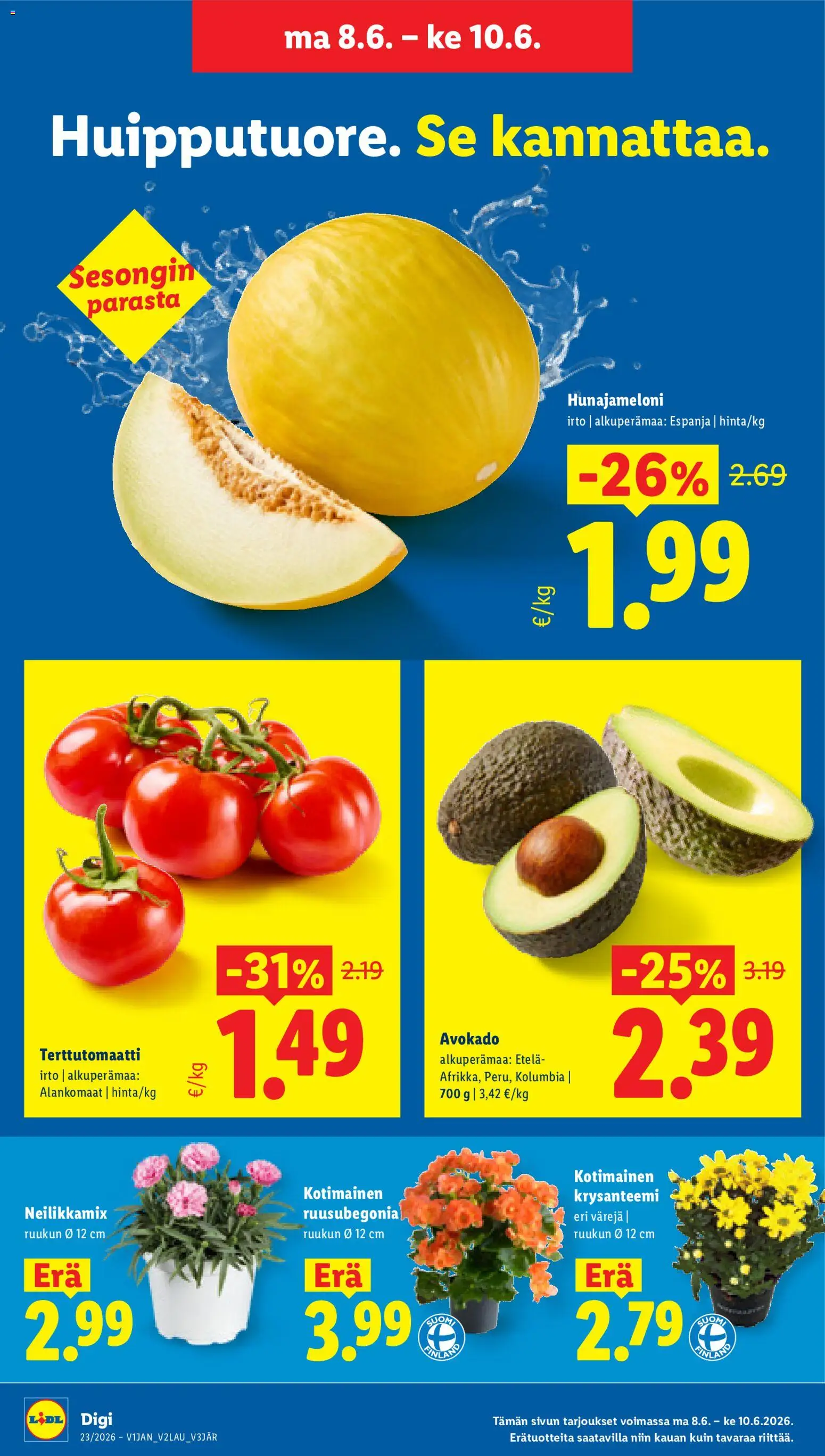 Lidl tarjoukset – voimassa 04.06.2026 alkaen | Sivu: 21 | Tuotteet: Avokado, Hunajameloni
