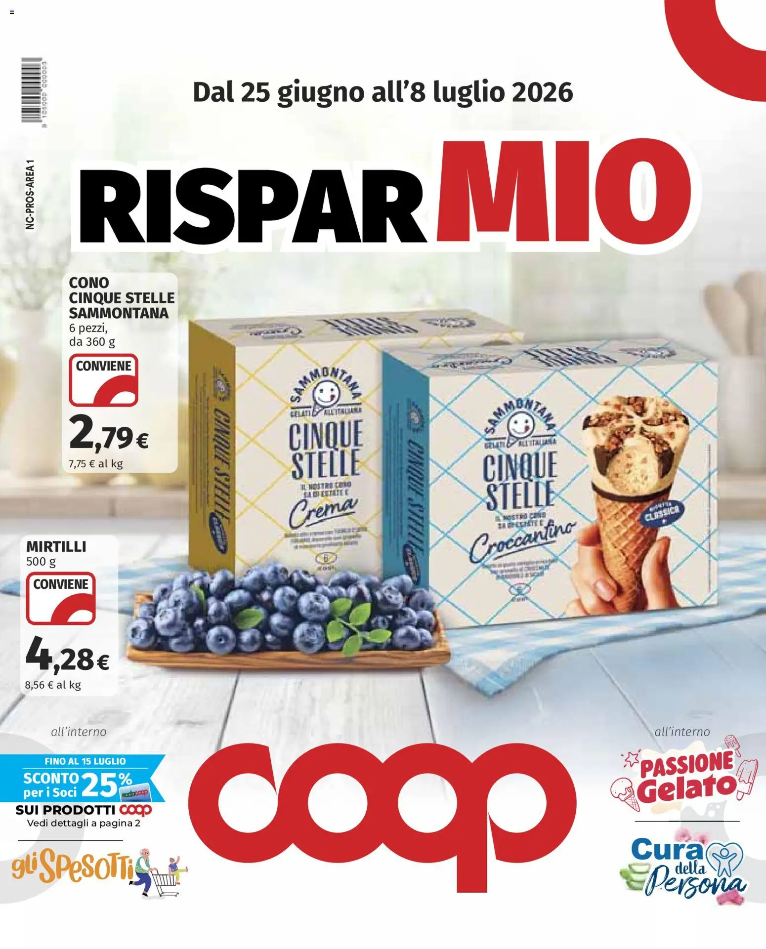 Volantino COOP del 25/06/2026 | Pagina: 1 | Prodotti: Crema, Mirtilli