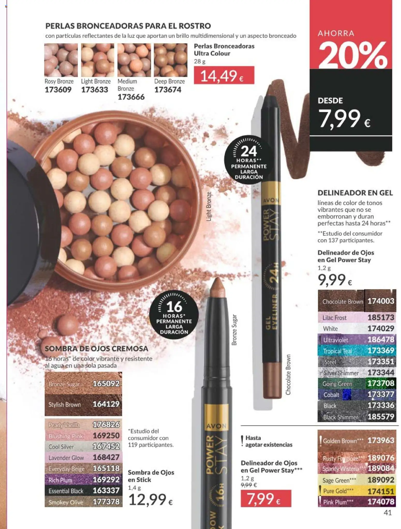 Catálogo AVON campaña 8 │ válido desde el 01/08/2026 | Página: 41 | Productos: Sombra, Delineador de ojos, Delineador, Chocolate