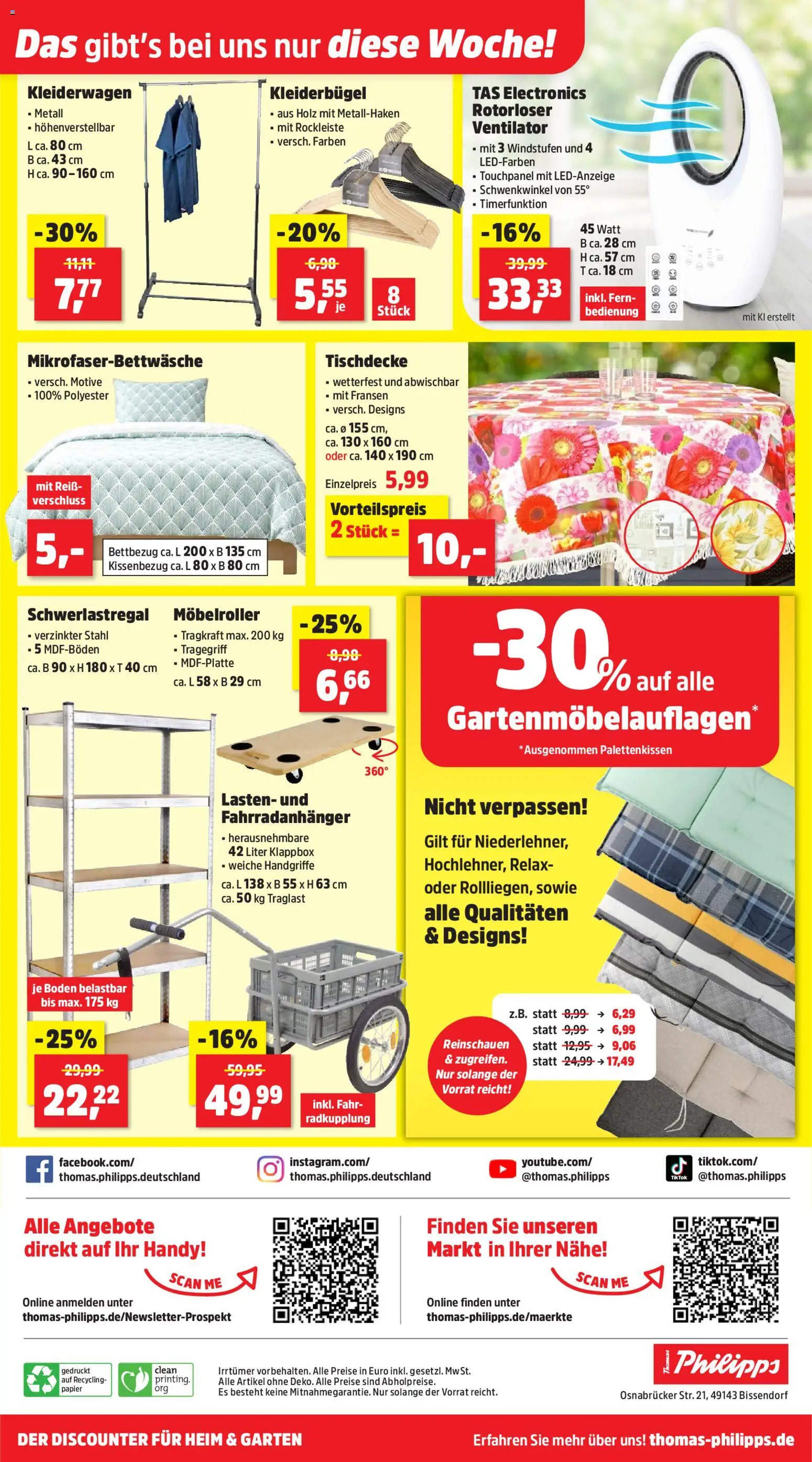Thomas Philipps Prospekt – gültig ab 13.07.2026 | Seite: 15 | Produkte: Ventilator, Kleiderbügel, Schwerlastregal