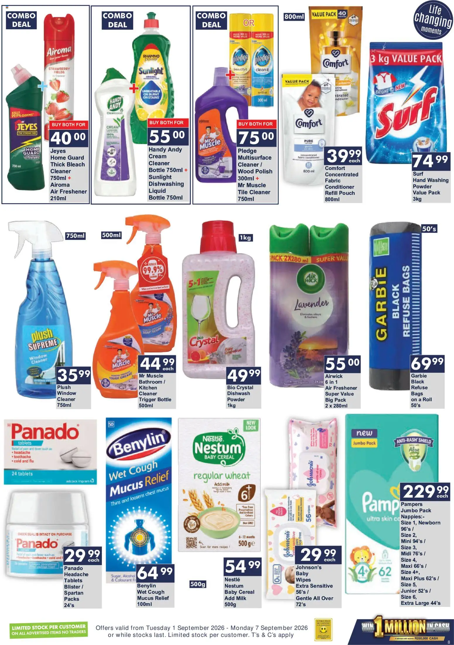 New President Hyper catalogue – valid from 01/09/2026 | Page: 8 | Products: Bleach, Milk, Stock, Soap