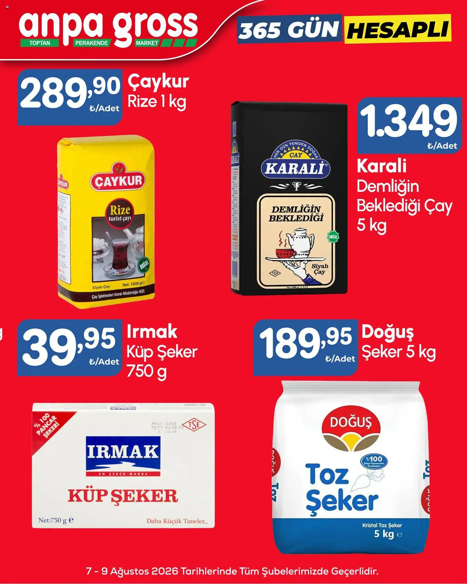 Anpa Gross Katalog - 07 Ağustos 2026 tarihinden itibaren geçerlidir | Sayfa: 1 | Ürünler: Çay, Şeker, Pancar, Küp şeker