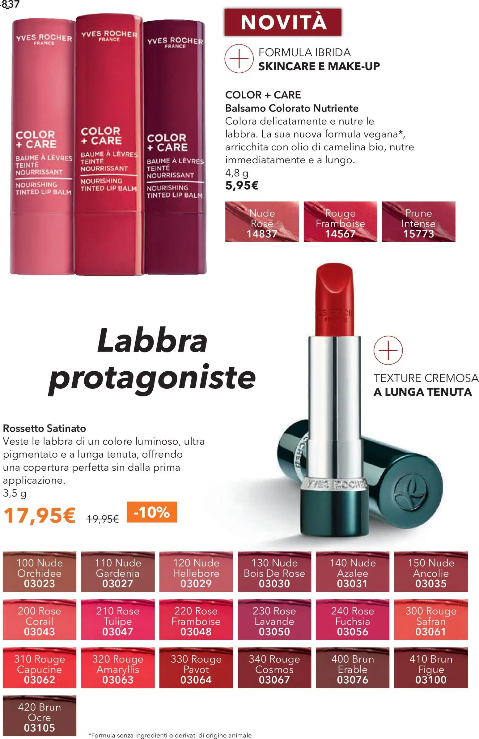 Volantino Yves Rocher del 04.06.2026 | Pagina: 42 | Prodotti: Rossetto, Balsamo, Olio