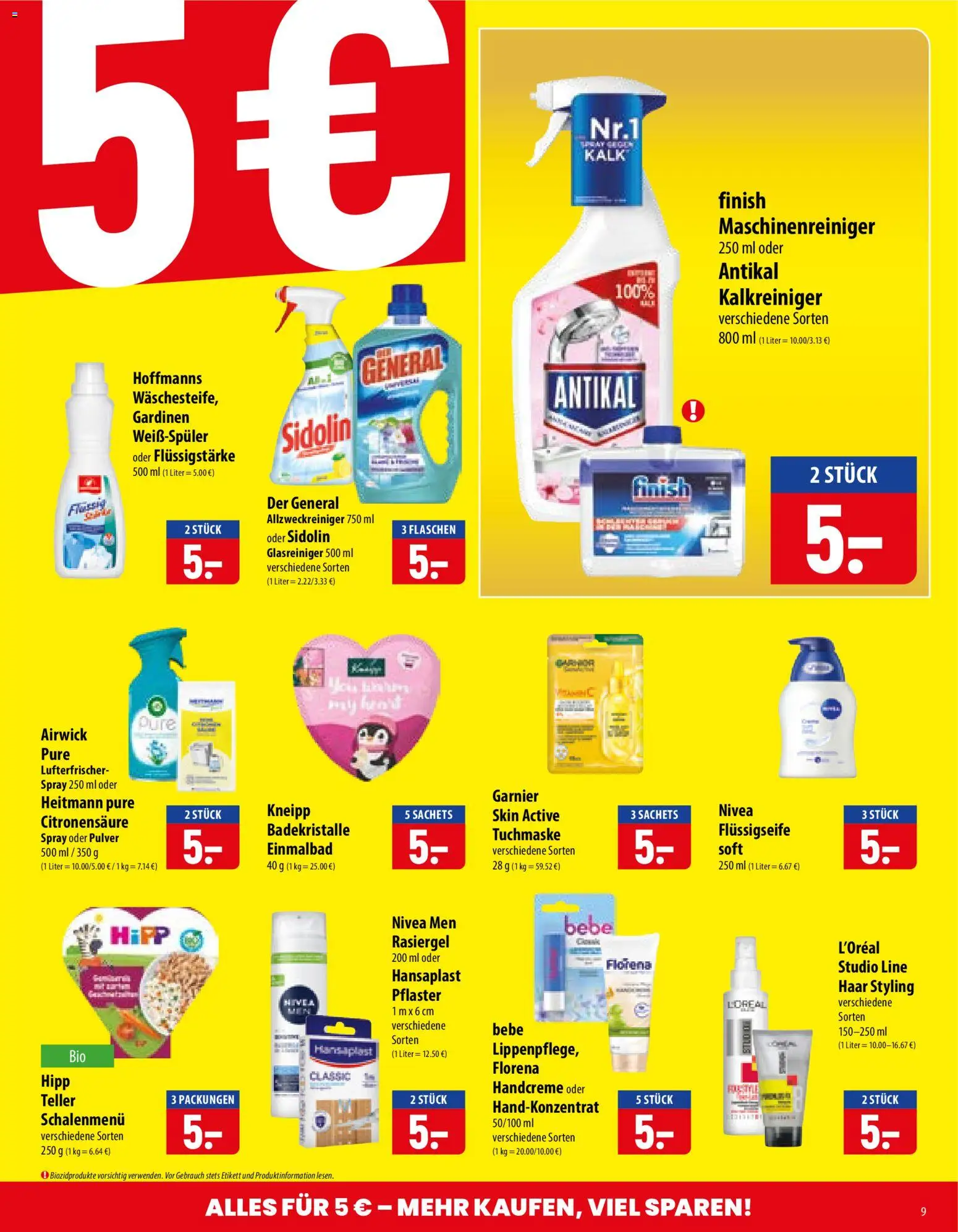Famila Prospekt – gültig ab 21.09.2026 | Seite: 9 | Produkte: Finish, Handcreme, Kalk, Tuchmaske