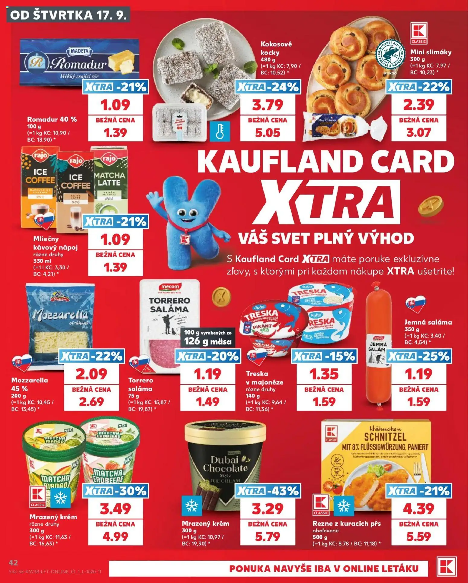 Nové Kaufland akcie – leták je platný od 17.09.2026 | Strana: 42 | Produkty: Mango, Treska, Rezne, Matcha