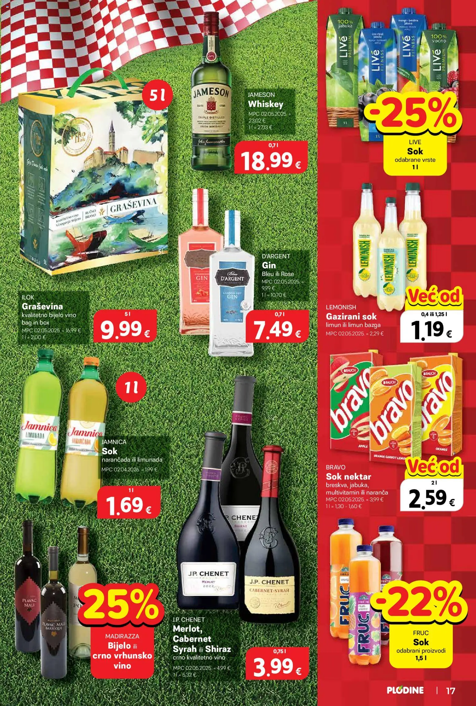 Plodine katalog | vrijedi od 18.06.2026 | Stranica: 17 | Proizvodi: Sok, Jamnica, Limun, Jabuka