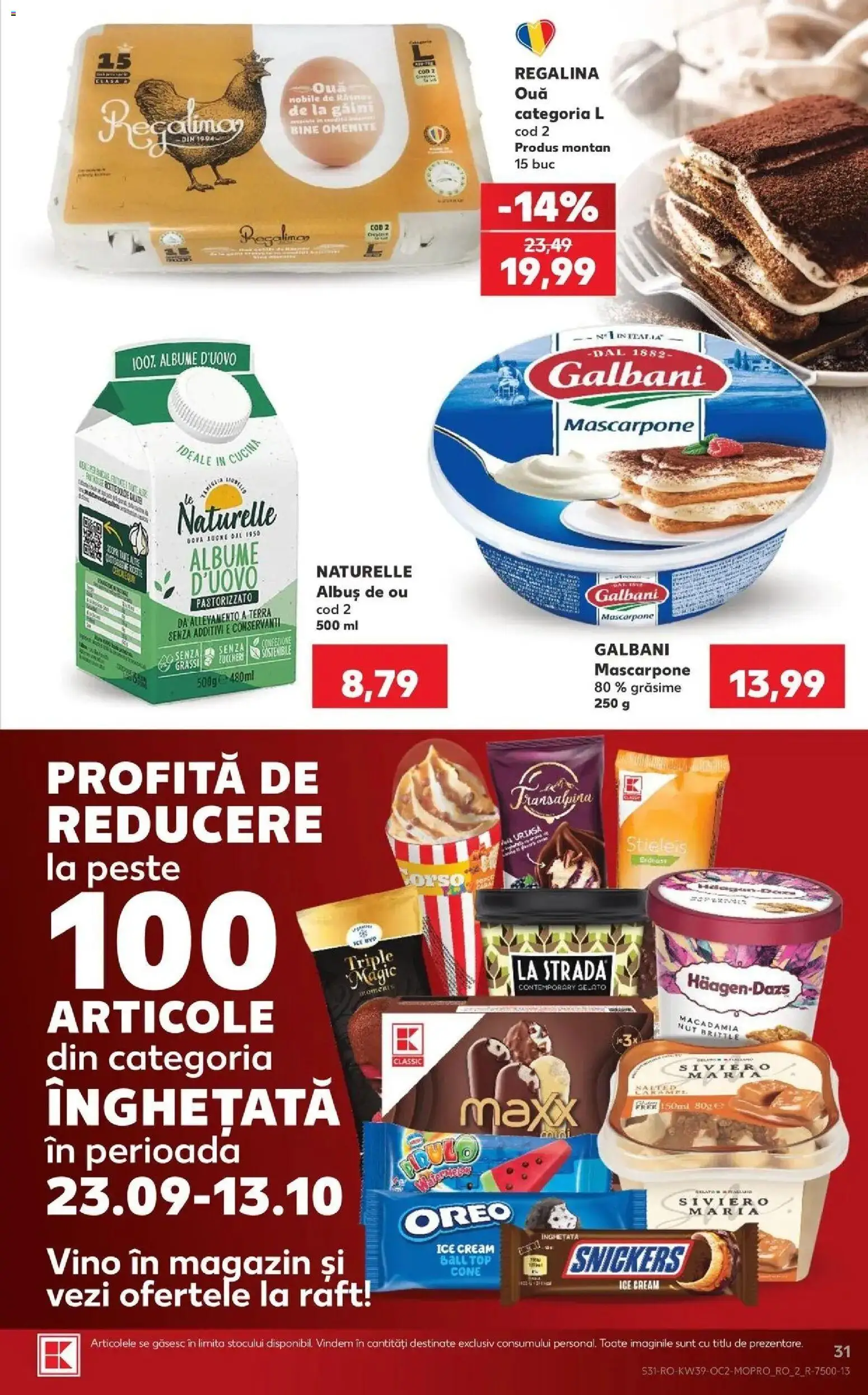 Kaufland Viseu de Sus 23.09.2026 - Revista si Oferta | Pagină: 31 | Produse: Top, Magic, Mascarpone, Înghețată