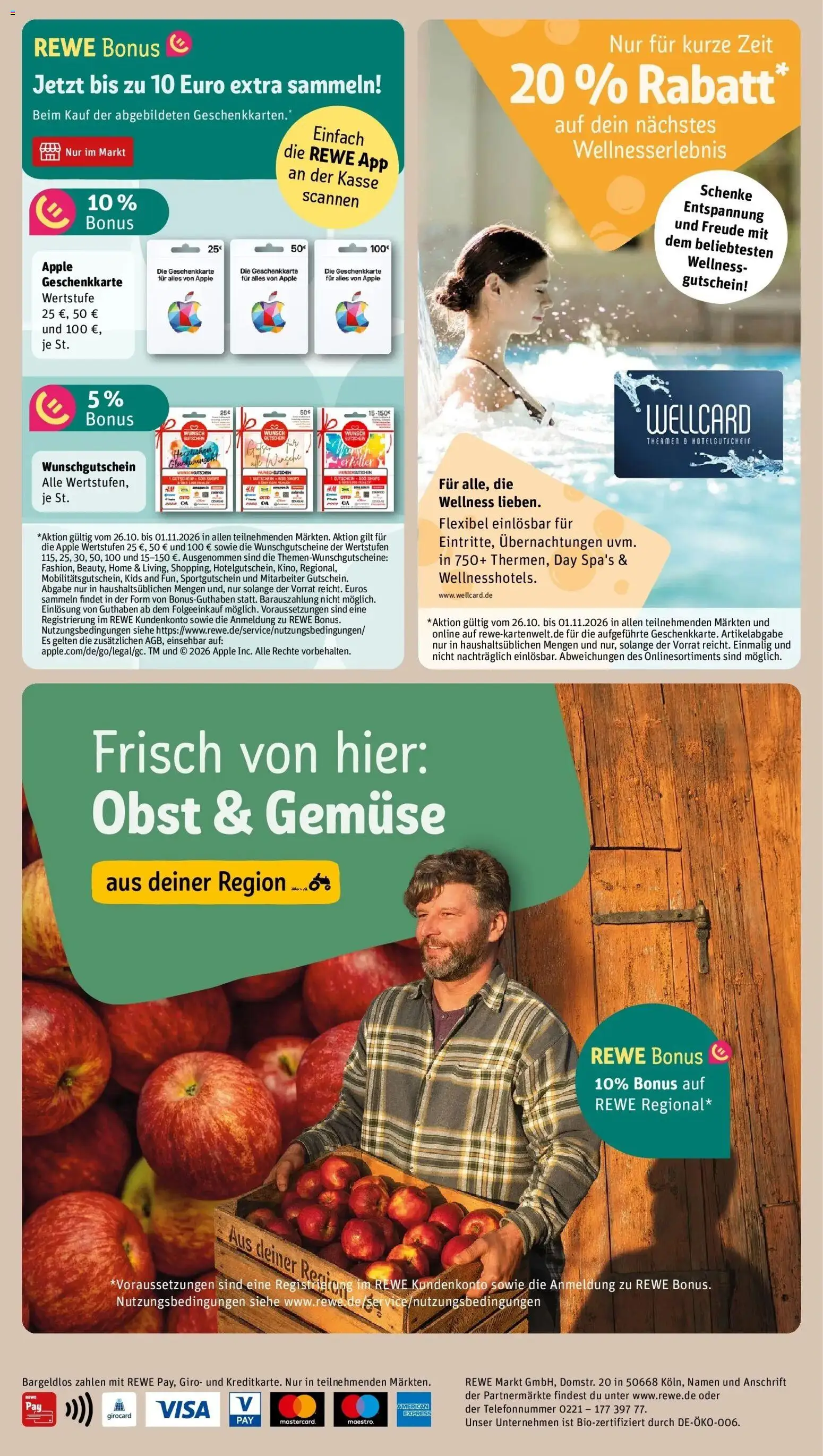 REWE Prospekt ab 26.10.2026 zum Blättern » Angebote | Seite: 16 | Produkte: Apple, Gemüse, Obst