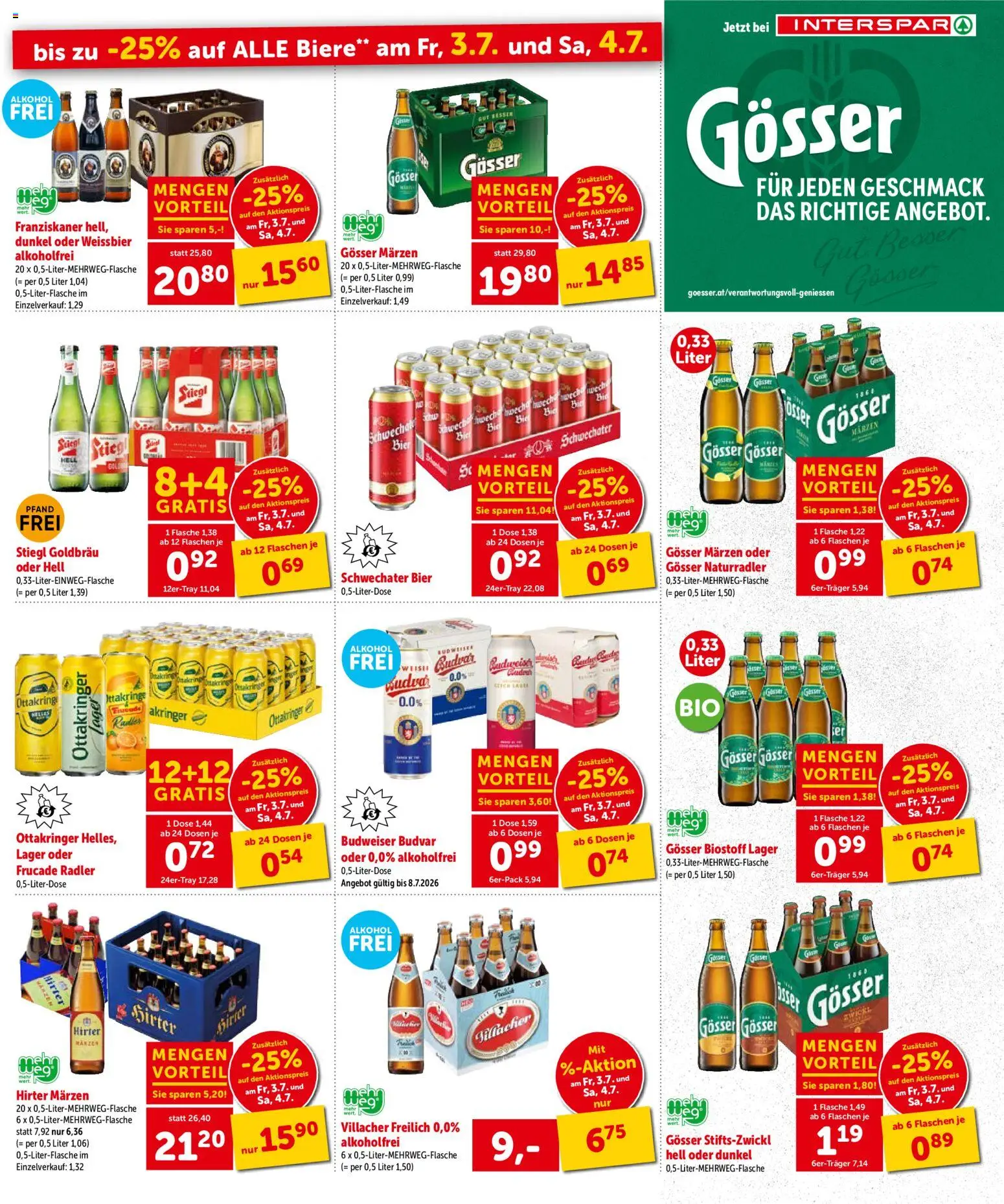 Interspar Flugblatt - Kärnten gültig ab 01.07.2026 | Seite: 3 | Produkte: Bier