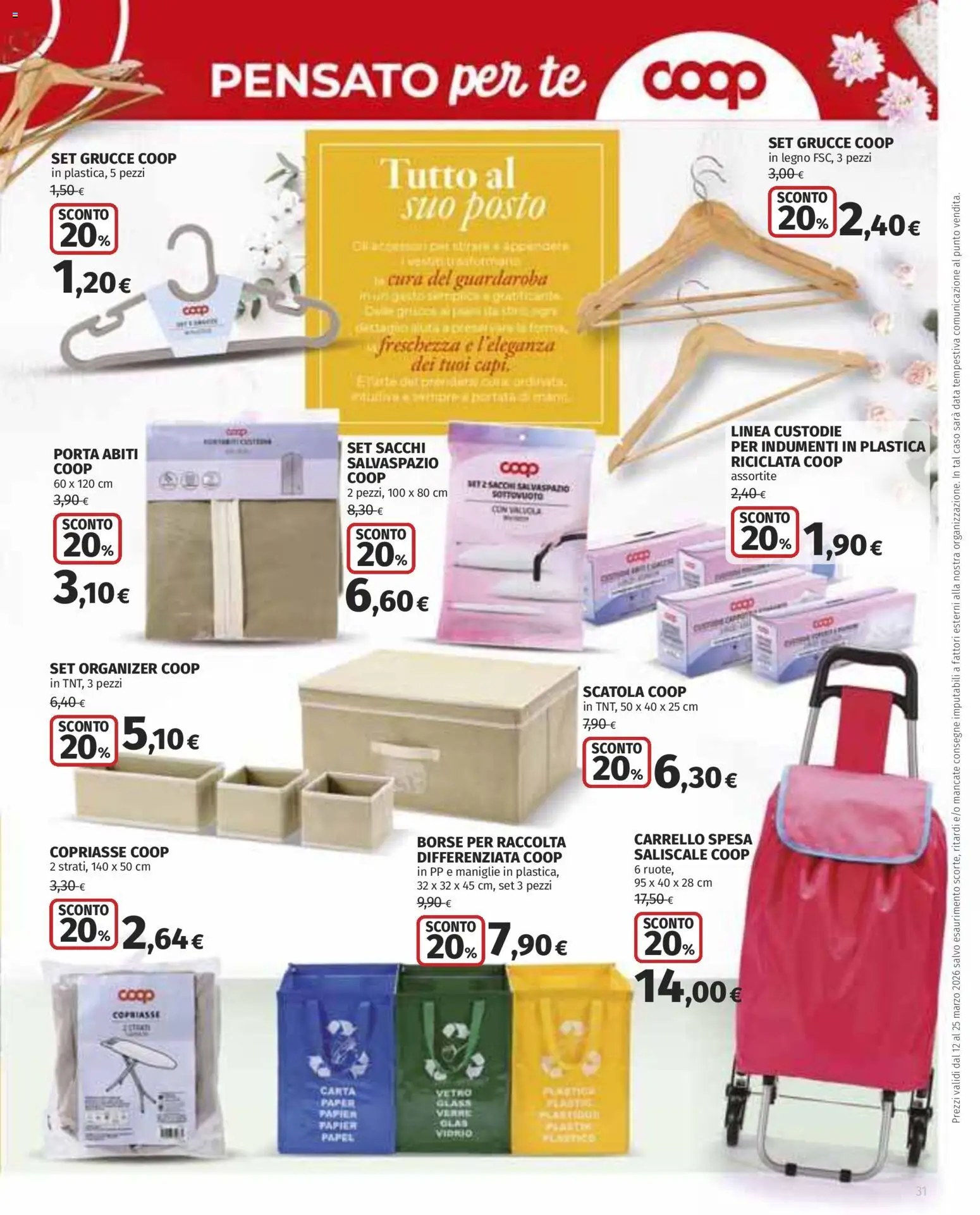 Volantino Ipercoop del 12.03.2026 | Pagina: 31 | Prodotti: Guardaroba, Tè, Carrello, Data