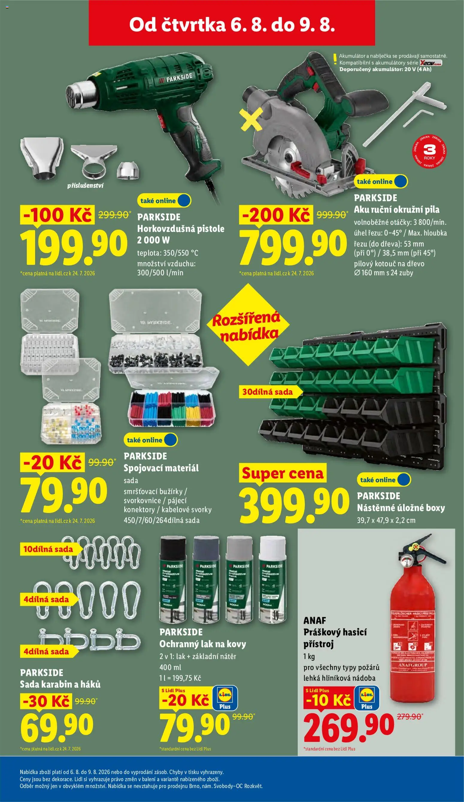 Lidl leták od 06.08.2026 | Strana: 35 | Produkty: Okružní pila, Parkside, Pila, Úložné boxy