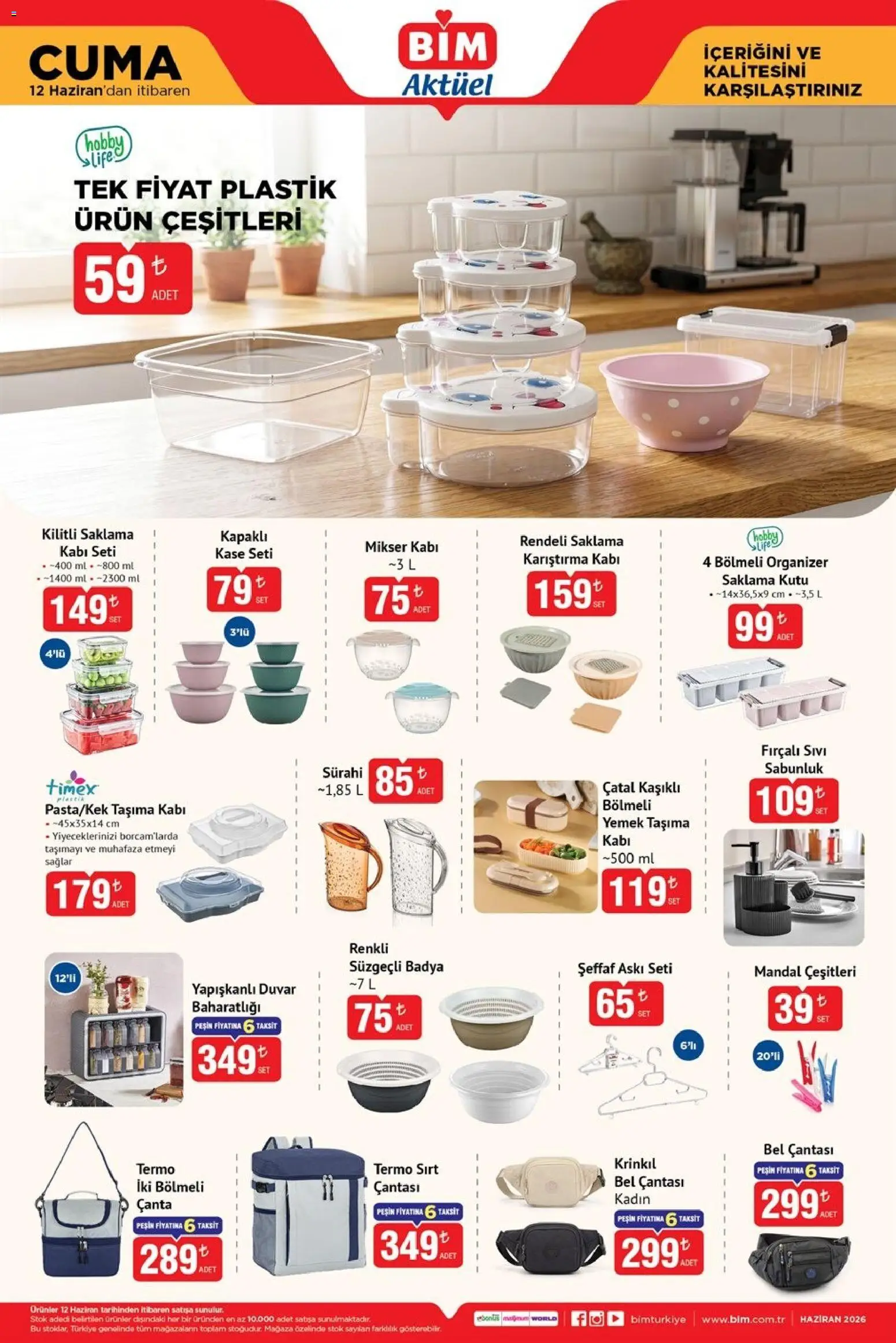 BİM - Katalog Cuma - 12.06.2026 tarihinden itibaren geçerlidir | Sayfa: 5 | Ürünler: Kaşe, Çatal, Çanta, Sabunluk