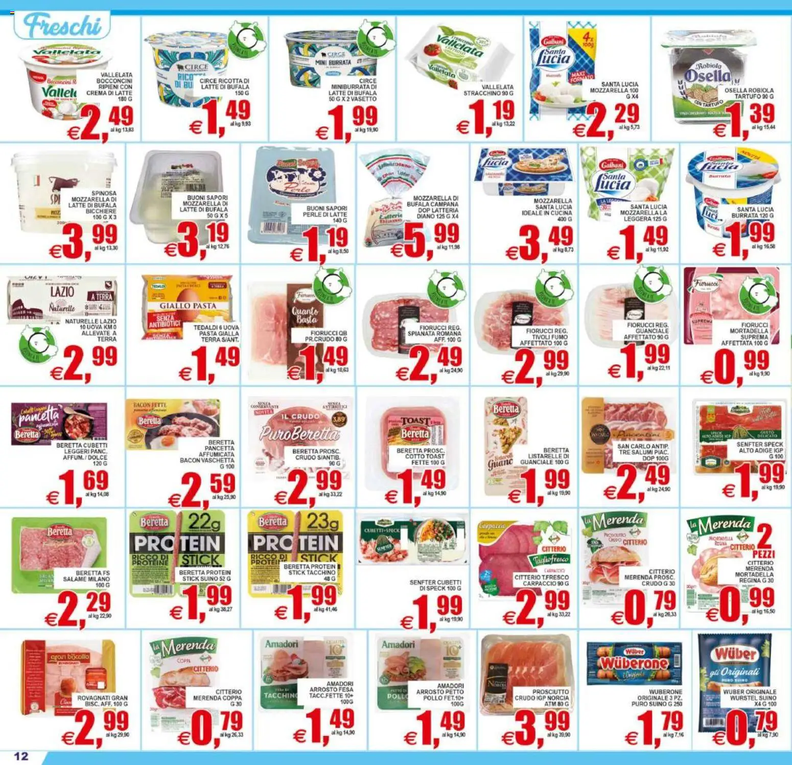 Volantino Pewex del 12/08/2026 | Pagina: 12 | Prodotti: Carpaccio, Pancetta, Suino, Mortadella