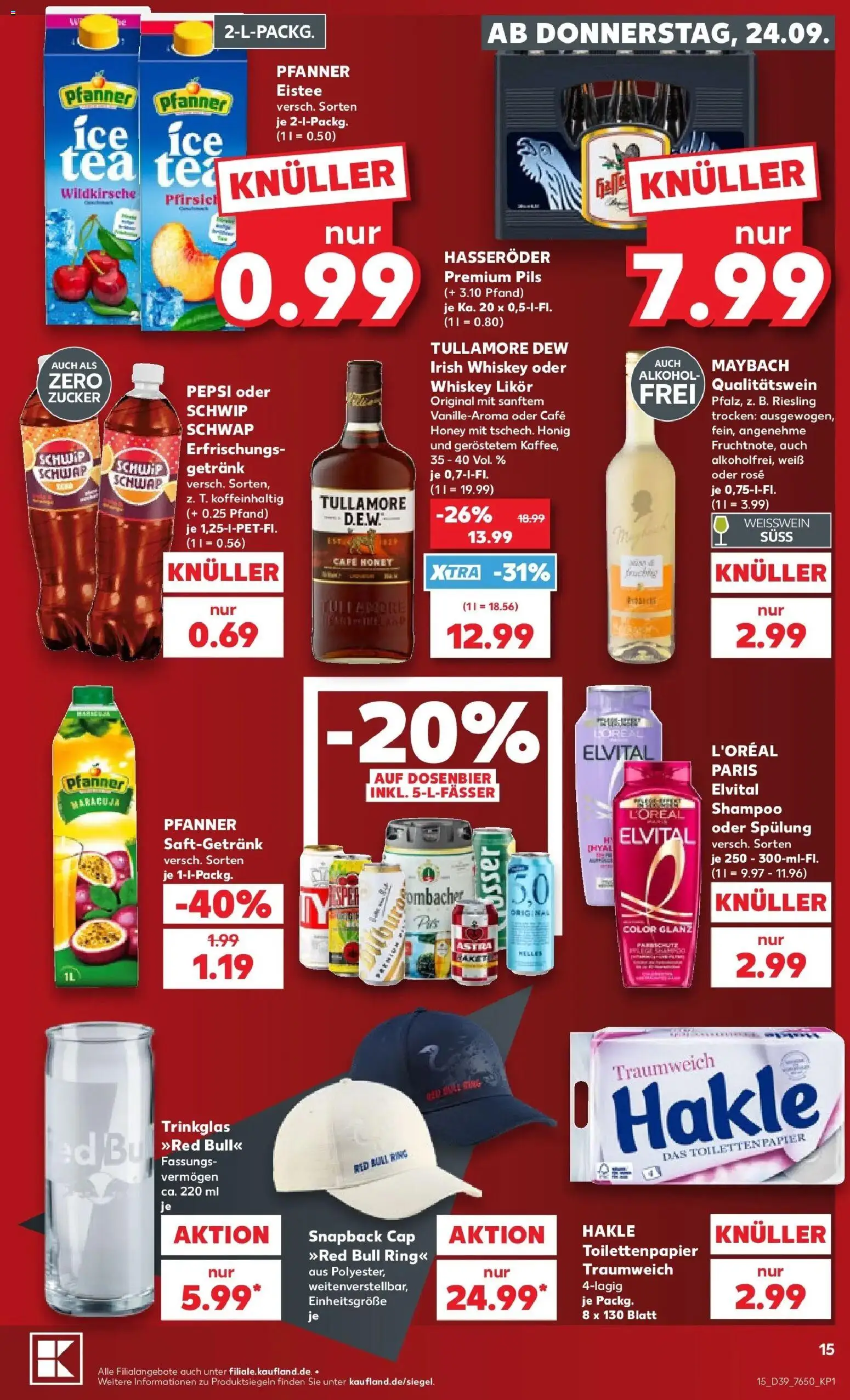 Prospekt Kaufland ab 21.09.2026 » Angebote Online zum Blättern | Seite: 27 | Produkte: Red bull, Dosenbier, Pfanner eistee, Spülung