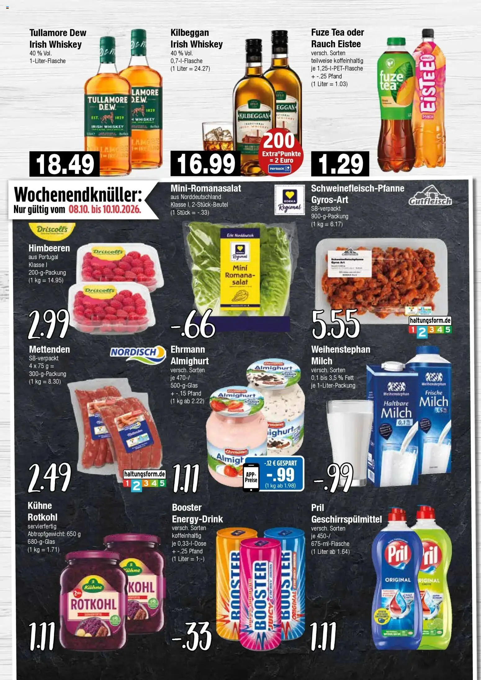 Edeka Prospekt Hamburg (ab 05.10.2026) » Angebote Online | Seite: 10 | Produkte: Himbeeren, Haltbare milch, Pril, Whiskey