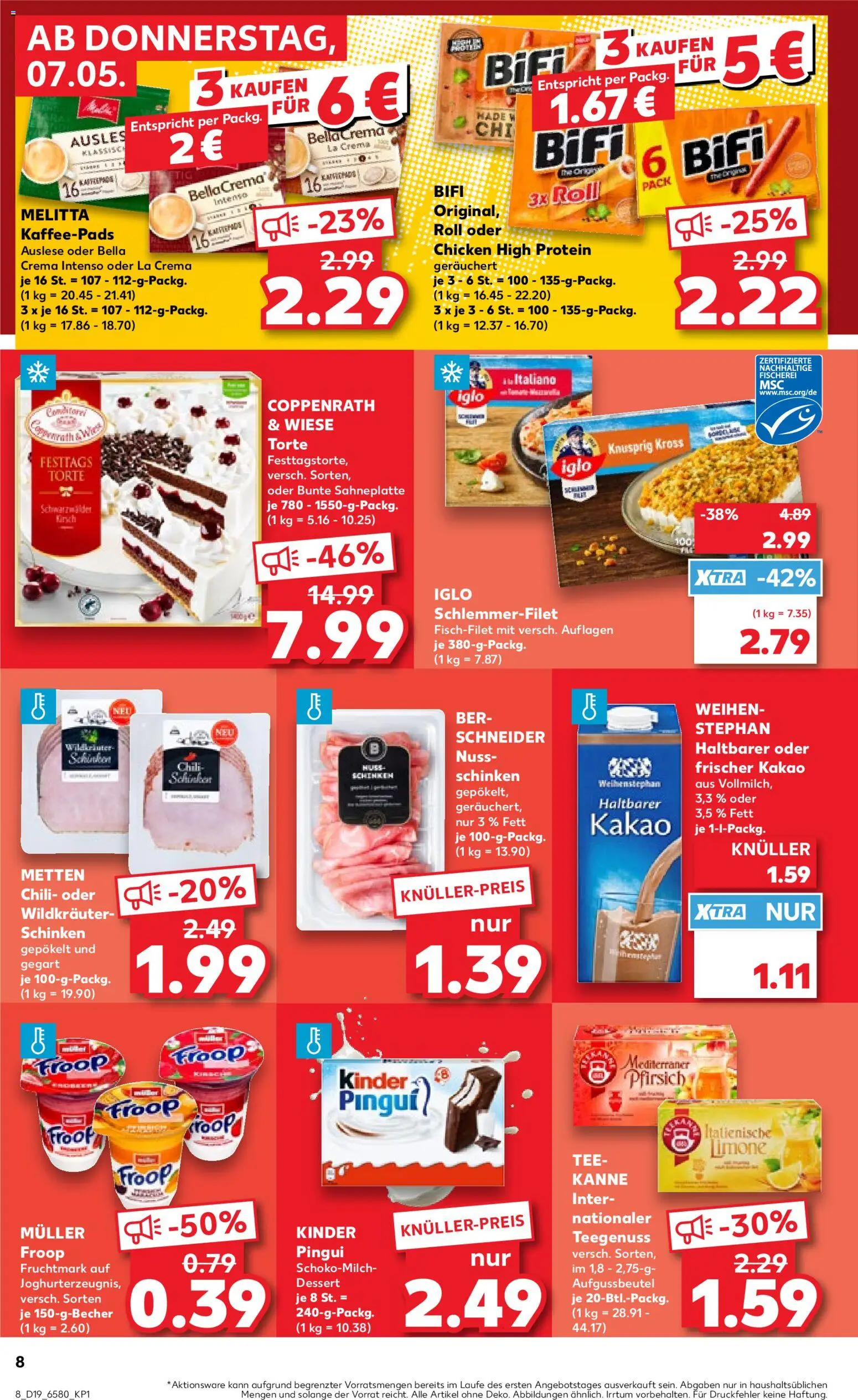 Kaufland Prospekt Hamburg	 – gültig ab 07.05.2026 | Seite: 8 | Produkte: Froop, Melitta, Kaffeepads, Iglo