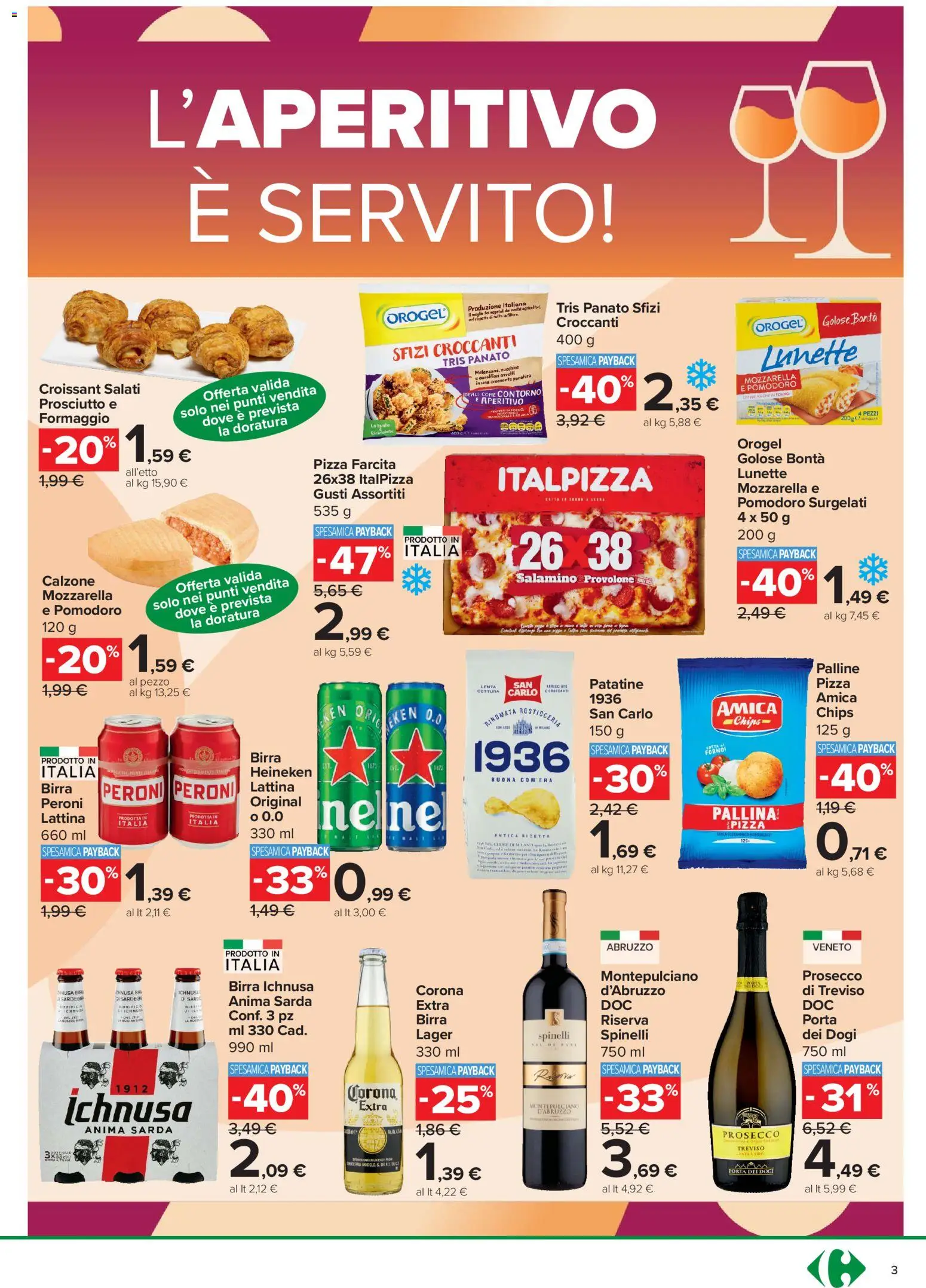Volantino Carrefour del 18.06.2026 | Pagina: 3 | Prodotti: Provolone, Birra, Heineken, Aperitivo