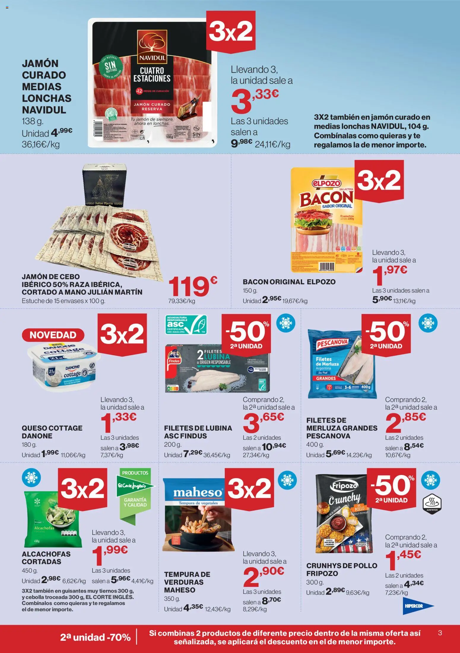 Hipercor catálogo │ válido desde el 06.05.2026 | Página: 3 | Productos: Medias, Queso, Jamón, Παγωμένο τσάι