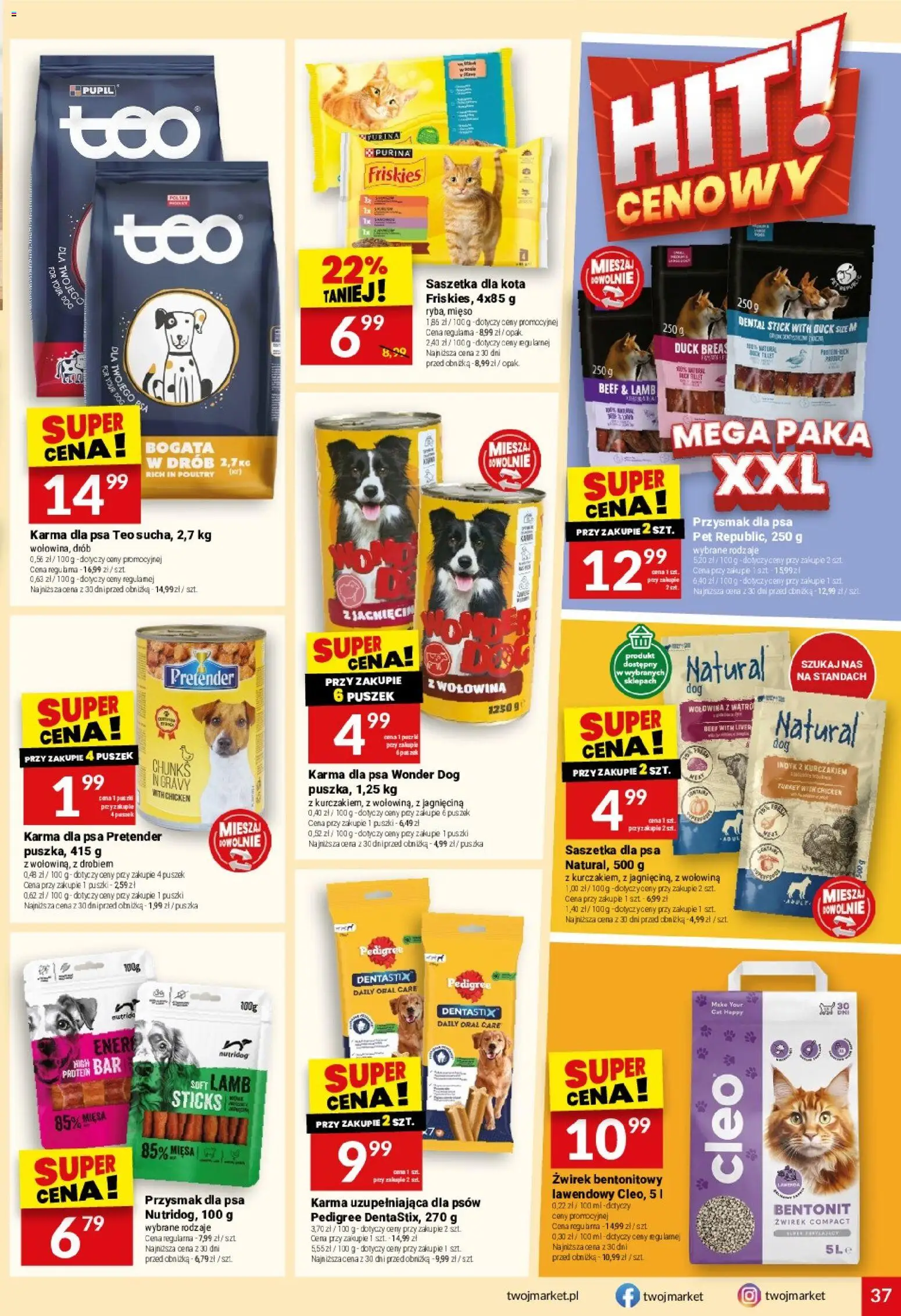 Twój Market gazetka od 26.08.2026 | Strona: 37 | Produkty: Mięso, Karma dla psa, Żwirek bentonitowy, Karma