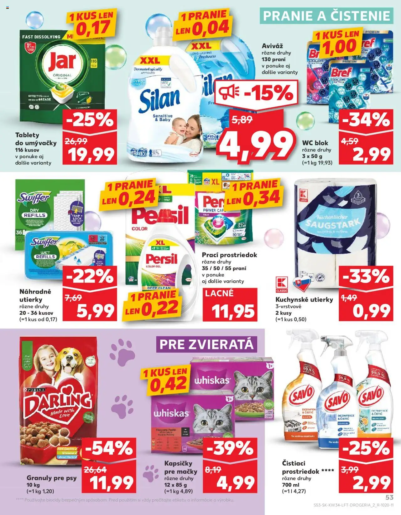 Nové Kaufland akcie – leták je platný od 21.08.2025 | Strana: 53 | Produkty: Persil, Silan, Aviváž, Jar