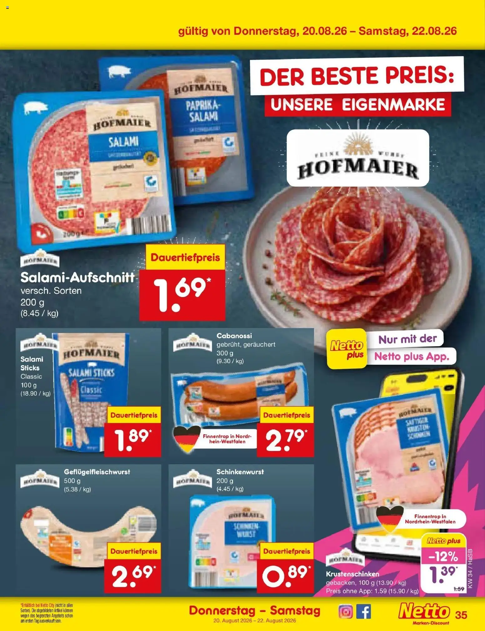 Netto Marken-Discount Prospekt Wuppertal – gültig ab 17.08.2026 | Seite: 53 | Produkte: Paprika, Salami
