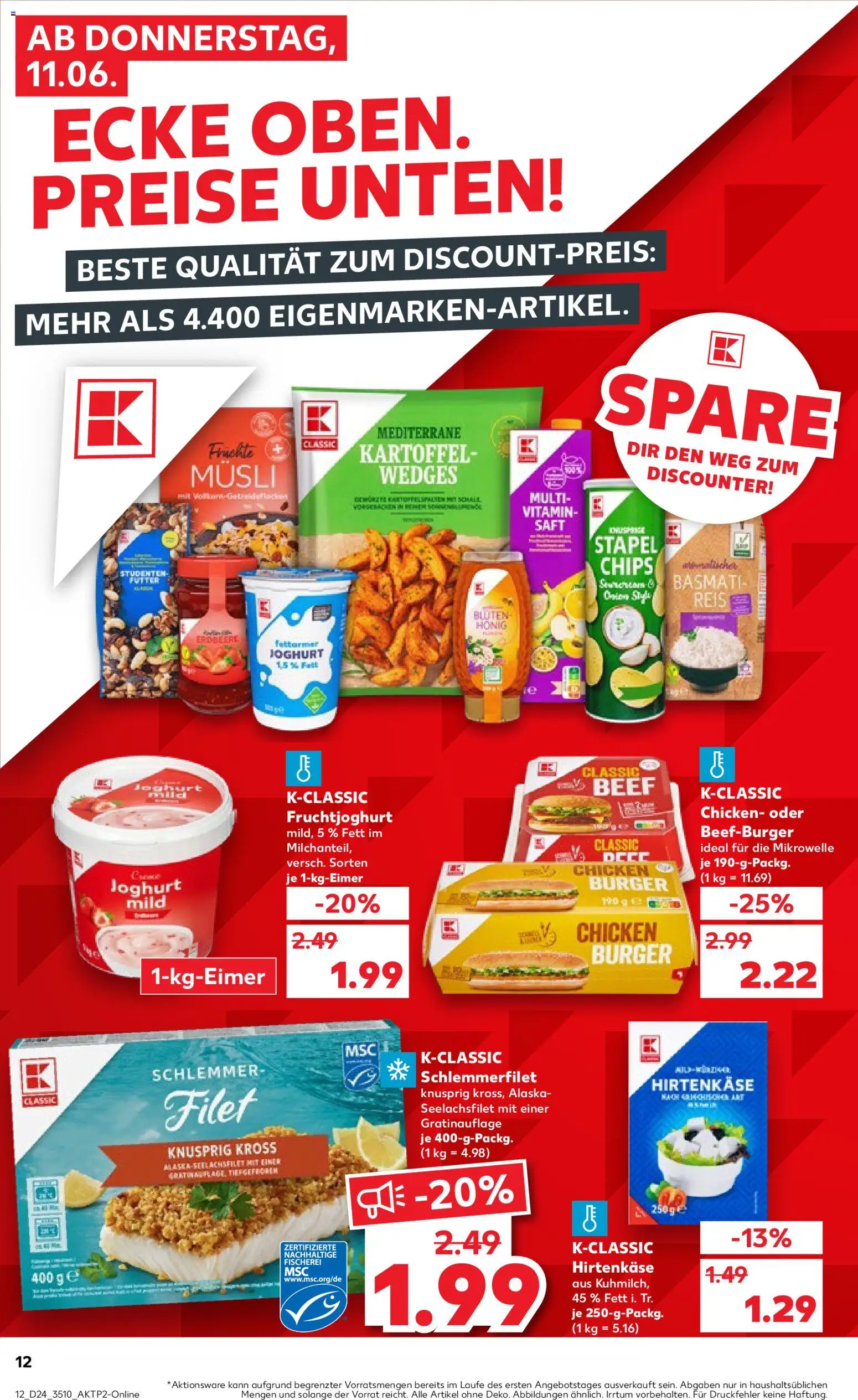 Kaufland Prospekt Leipzig – gültig ab 11.06.2026 | Seite: 12 | Produkte: Musli, Mikrowelle, Joghurt, Saft