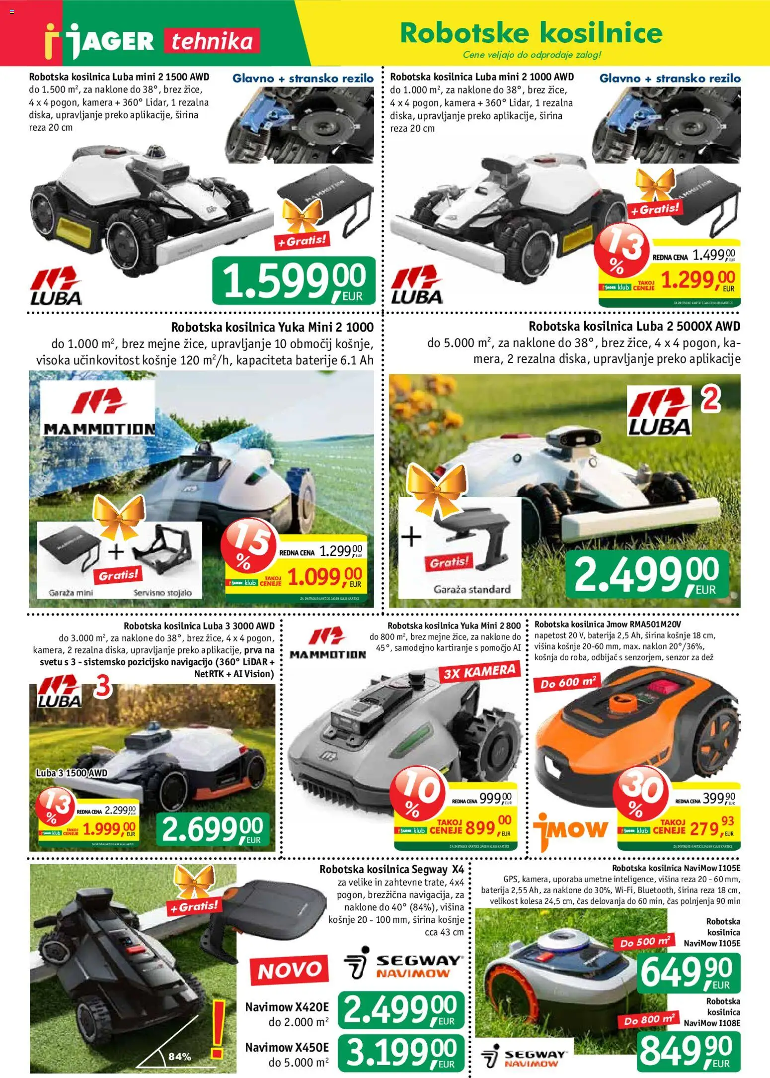 Novi Jager katalog ponudbe – veljaven od 20.05.2026 | Stran: 4 | Izdelki: Baterija, Kosilnica, Baterije, Robotska kosilnica