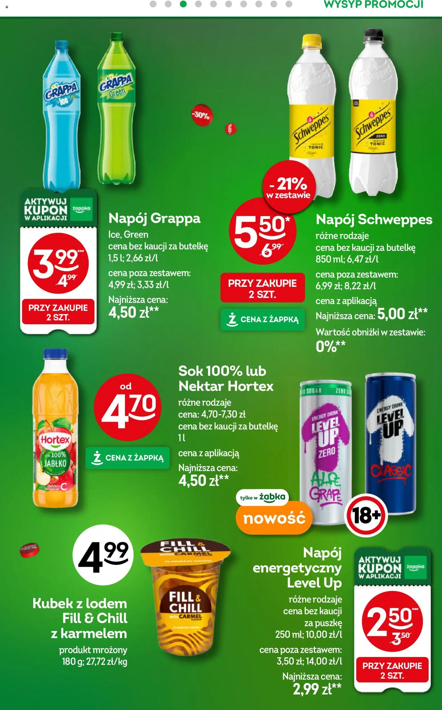 Żabka gazetka od 21.10.2026 | Strona: 22 | Produkty: Napój energetyczny, Grappa, Tonic, Sok