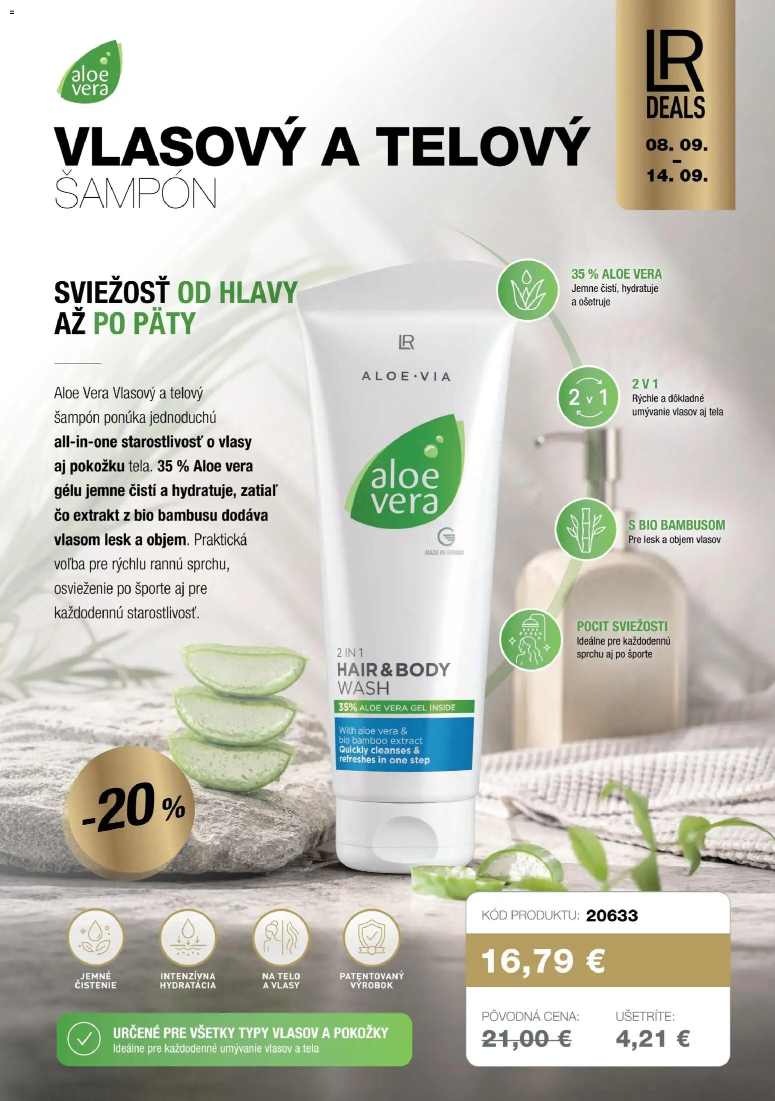 Nové LR akcie – leták je platný od 08.09.2026 | Strana: 4 | Produkty: Aloe Vera, Šampón