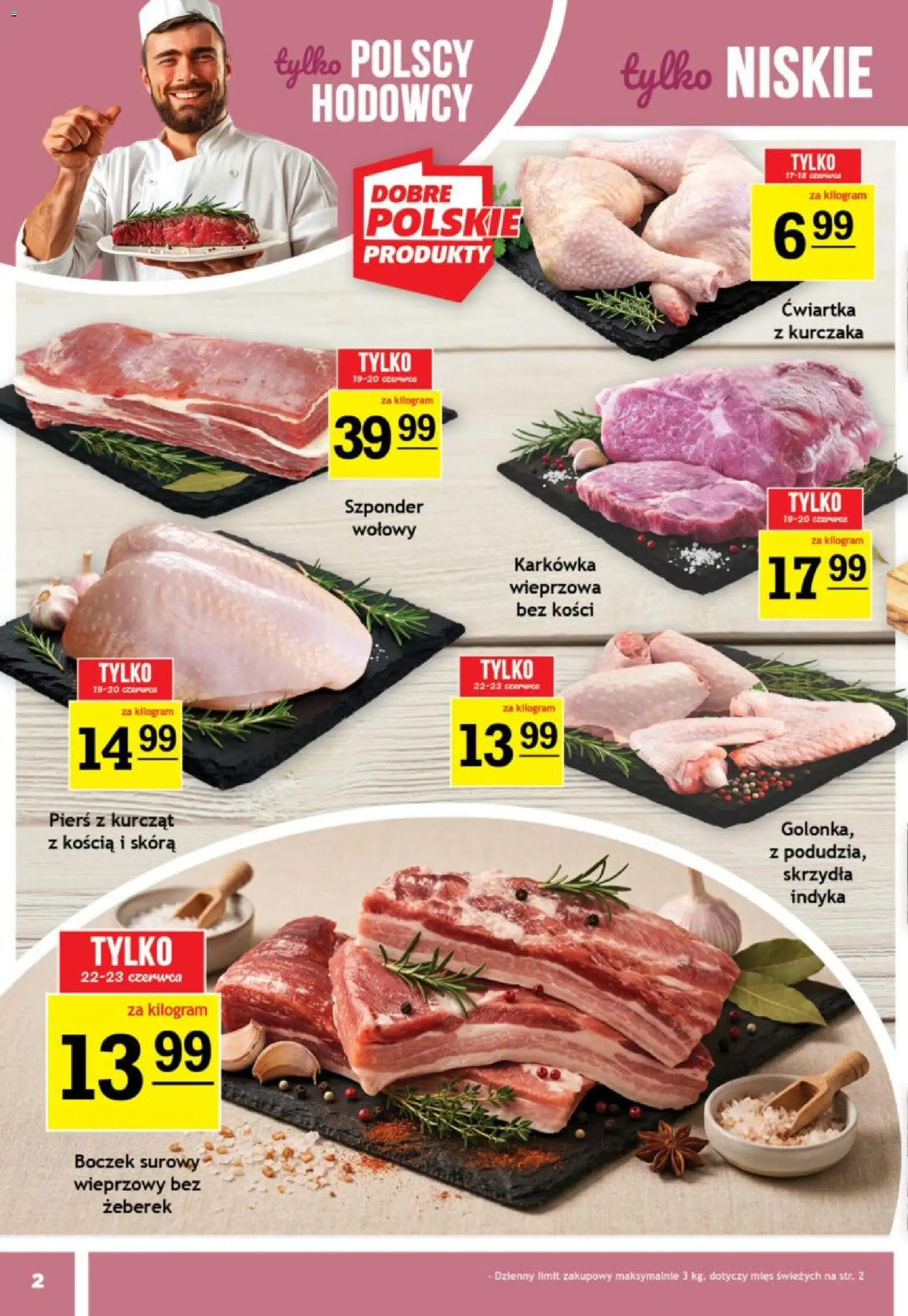Gram Market gazetka od 17.06.2026 | Strona: 2 | Produkty: Karkówka, Boczek, Boczek surowy, Ćwiartka z kurczaka