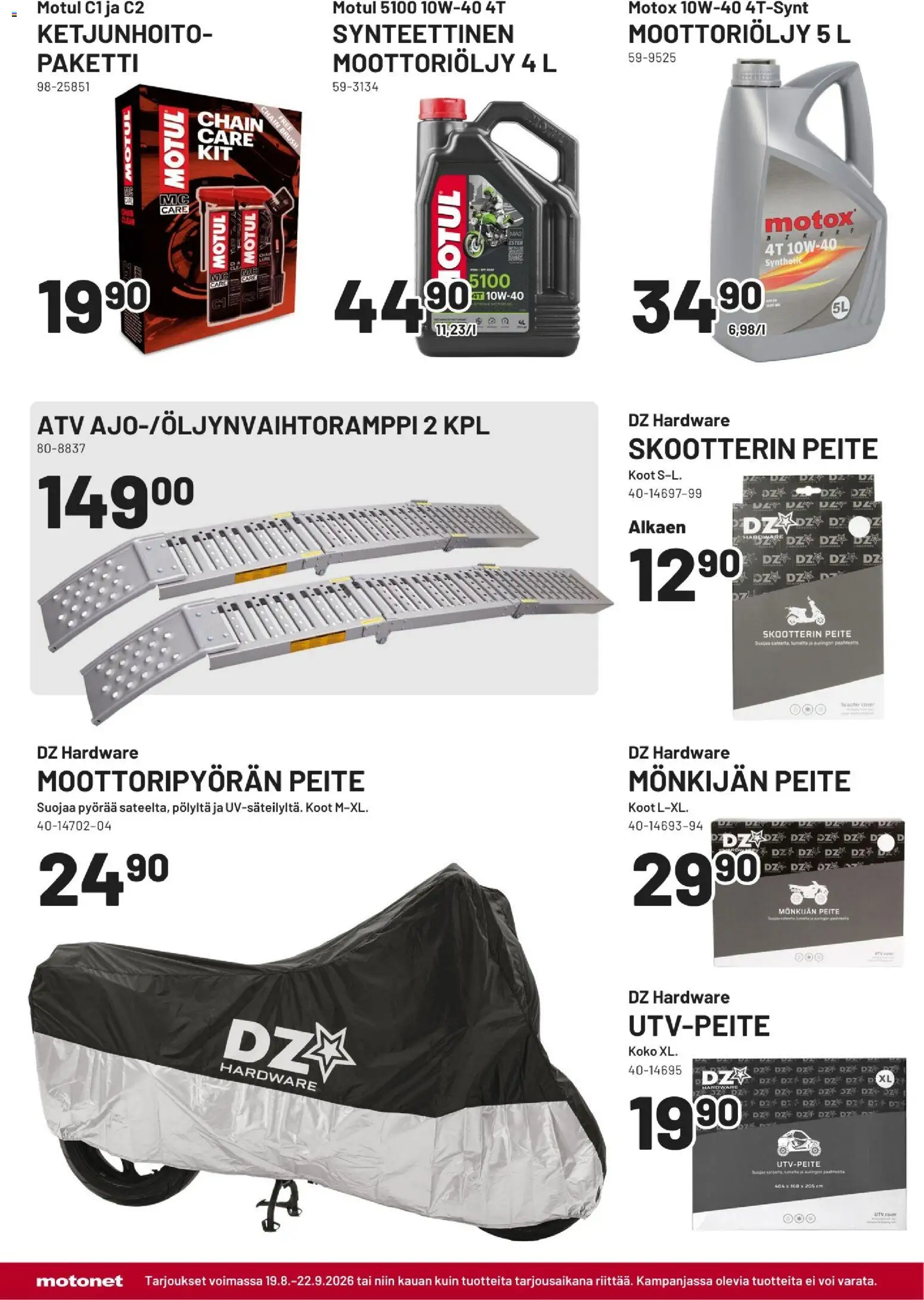 Motonet tarjoukset – voimassa 19/08/2026 alkaen | Sivu: 8 | Tuotteet: Moottoriöljy, Voi