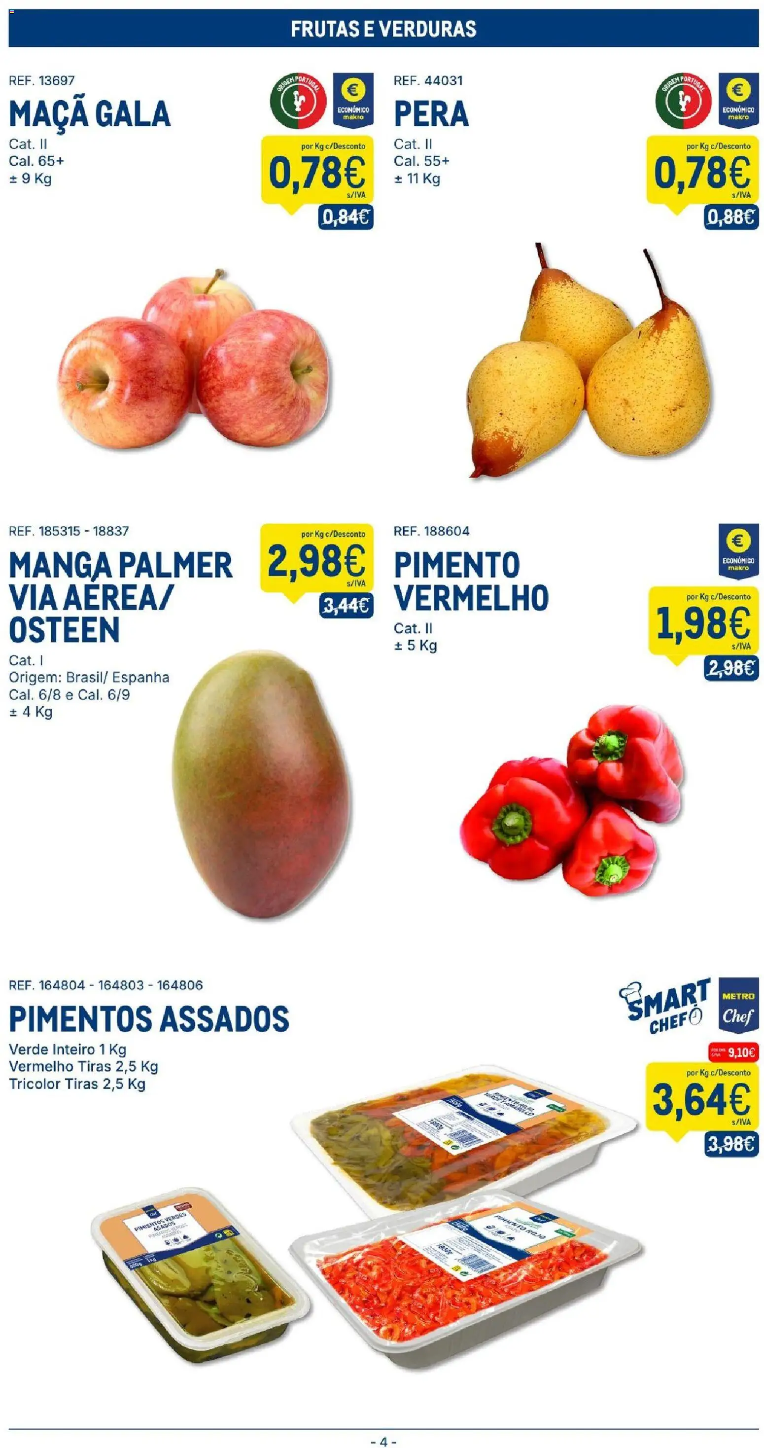 Makro folheto │ válido de 01/09/2026 | Página: 4 | Produtos: Manga, Frutas, Maça, Pimento