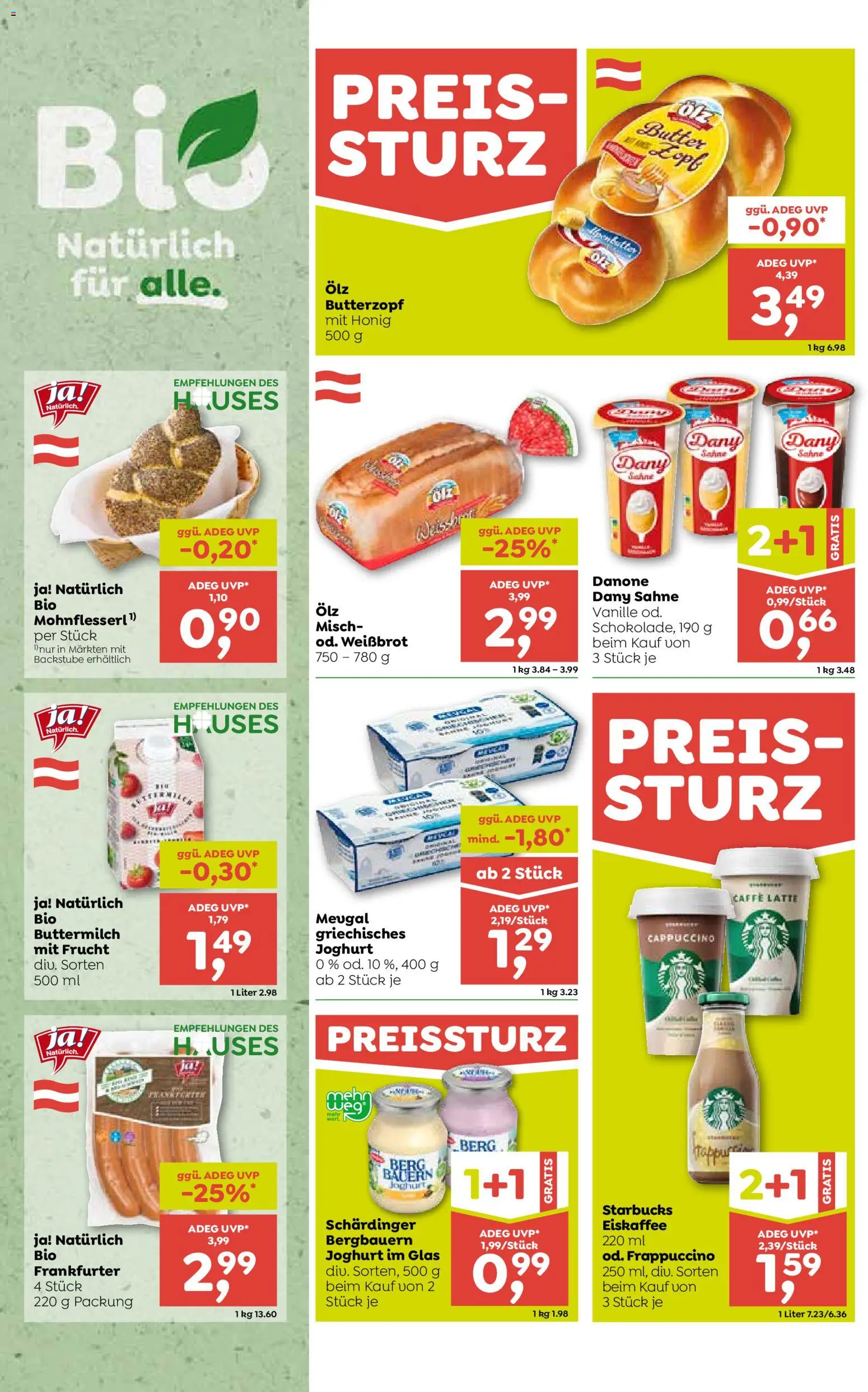 ADEG Flugblatt gültig ab 03.06.2026 | Seite: 2 | Produkte: Sahne, Butter, Joghurt