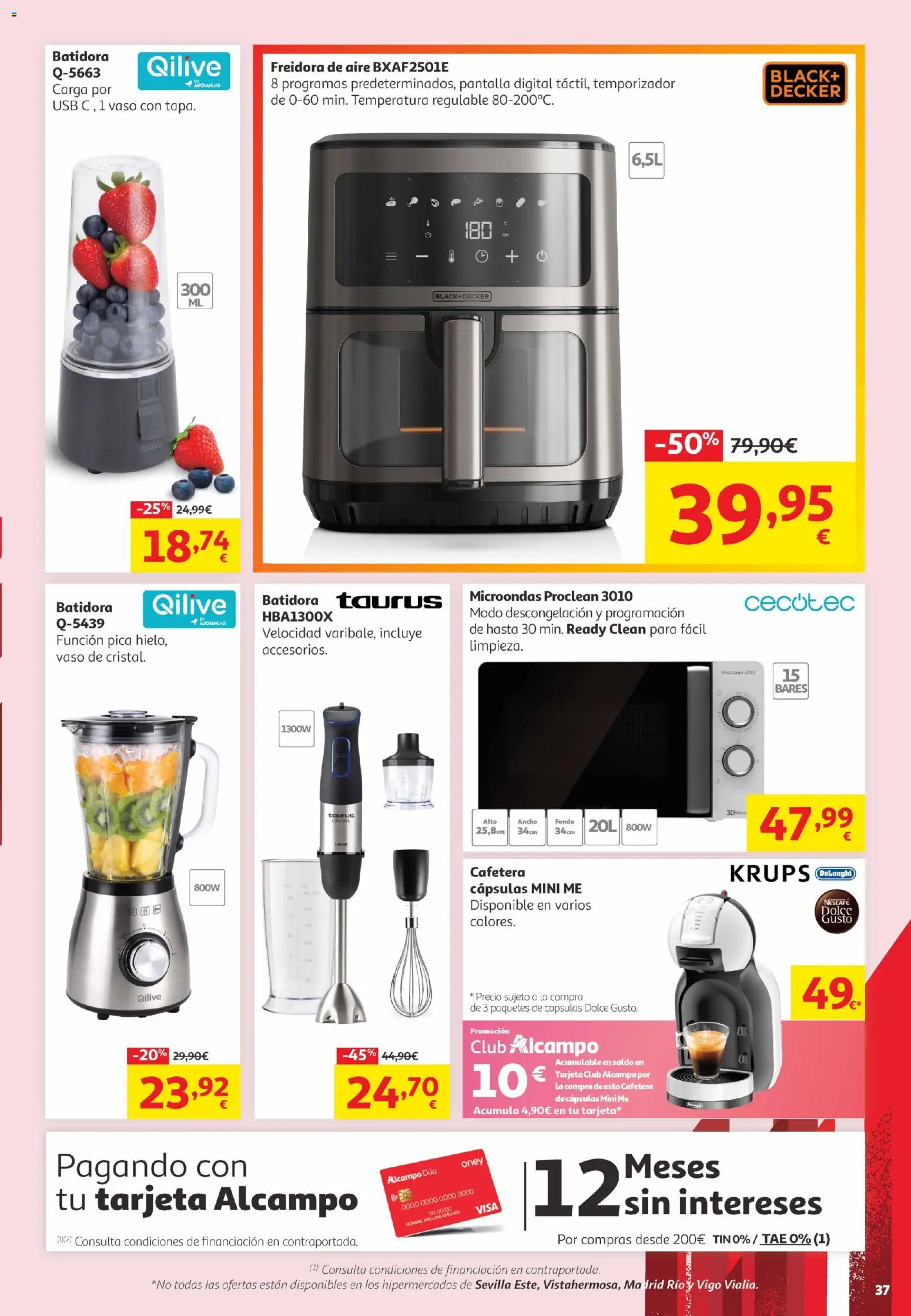 Alcampo Canarias │ válido desde el 02.06.2026 | Página: 37 | Productos: USB, Cafetera, Batidora, Freidora