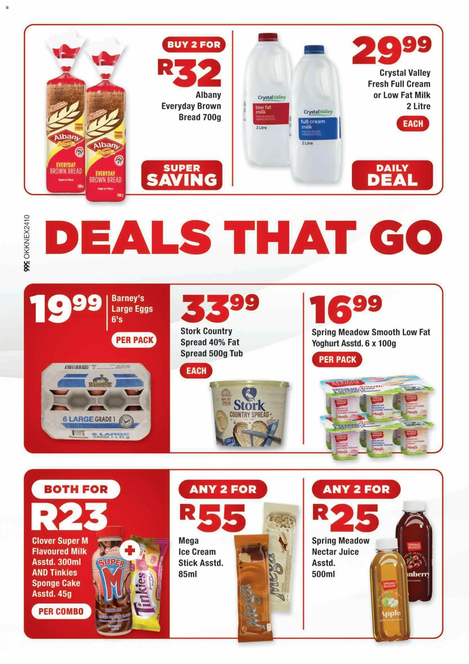 New OK Foods catalogue – valid from 05/10/2026 | Page: 2 | Products: Meadow, Eggs, Chocolate, Peach
