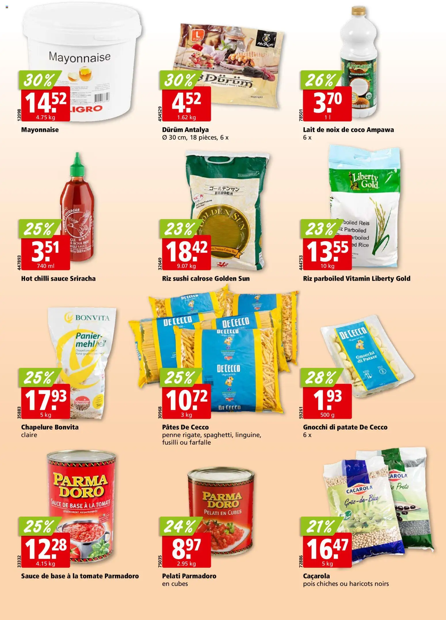 Aligro aktionen Chavannes, Matran, Genève, Sion – gültig ab 05.10.2026 | Seite: 22 | Produkte: Reis, Mayonnaise