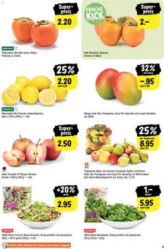 Kaki Persimon, Spanien, Schale à 4 Stück, Kaki Persimon, Spanien, 4 Stück ab 22.10.2026 gültig | Seite: 3 | Produkte: Kaki, Mango, Apple, Birnen