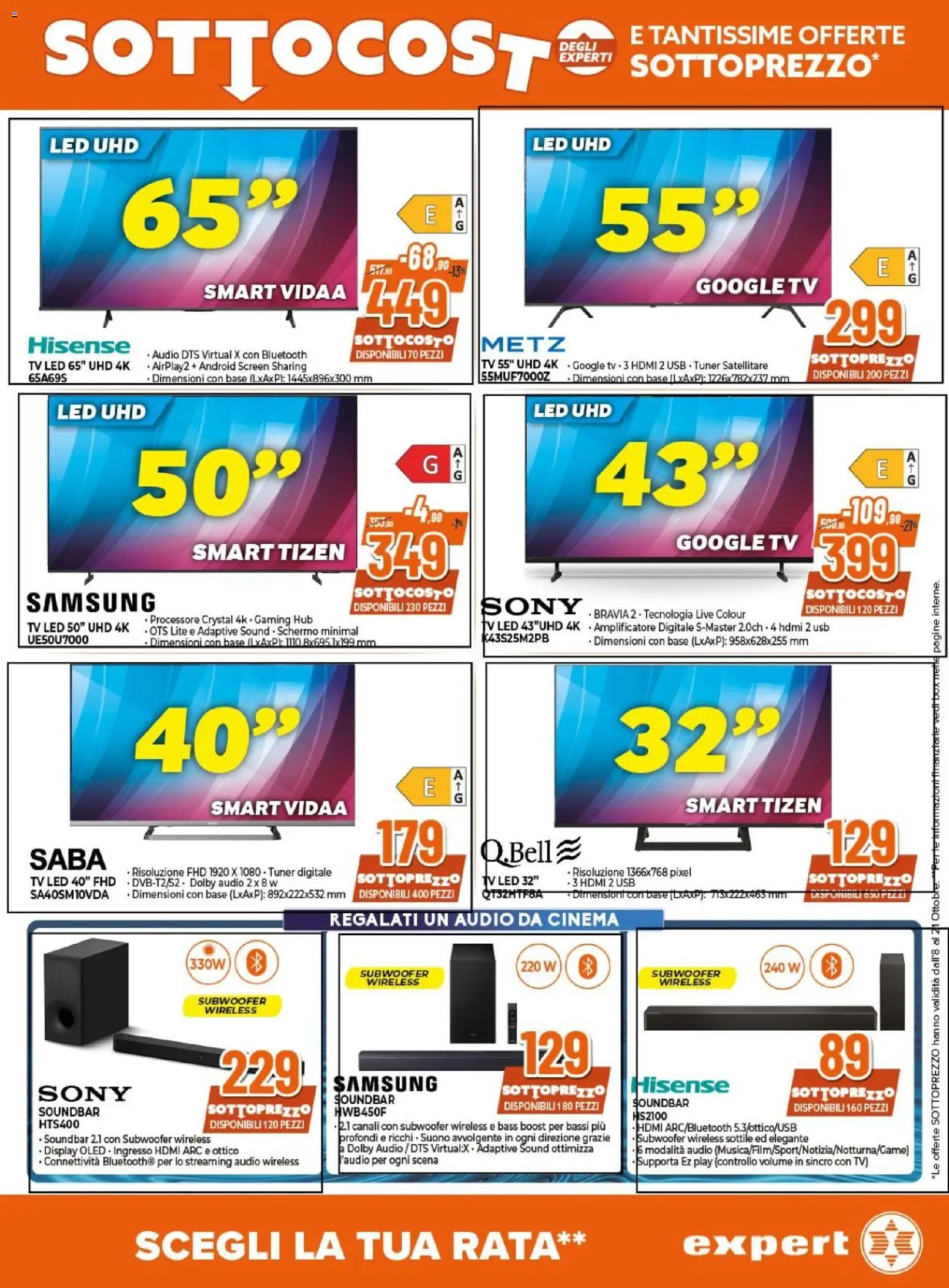 Volantino Expert del 08/10/2026 | Pagina: 3 | Prodotti: Soundbar, TV, USB, Samsung