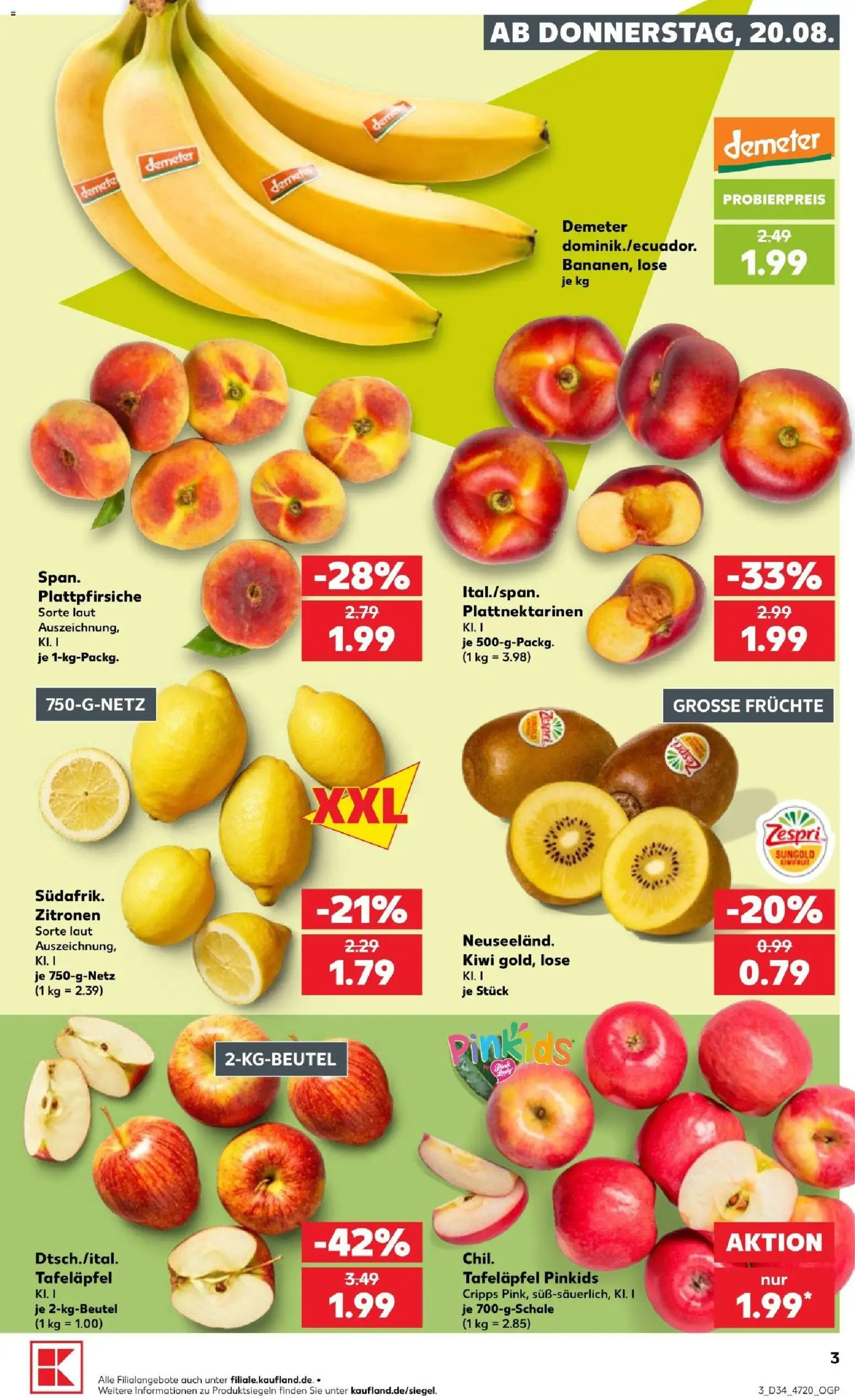 Kaufland Prospekt Hannover – gültig ab 20.08.2026 | Seite: 5 | Produkte: Kiwi, Zitronen