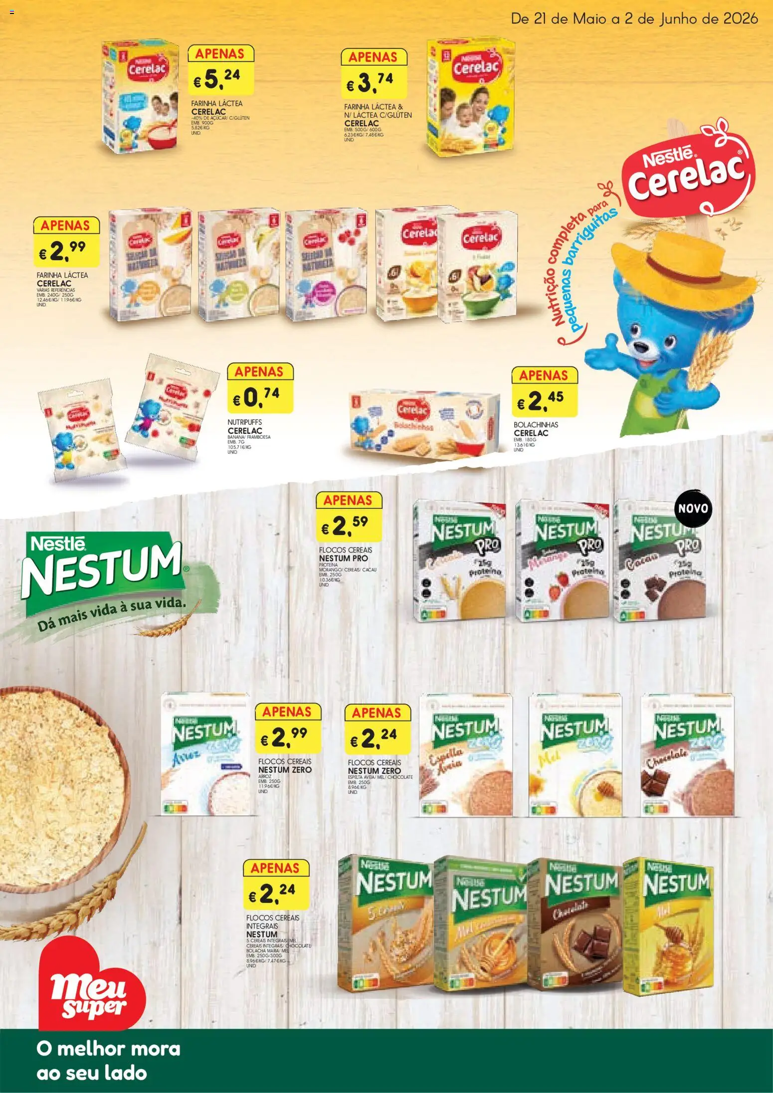 Meu Super Folheto │ válido de 21.05.2026 | Página: 1 | Produtos: Nestlé, Chocolate, Cereais, Proteina