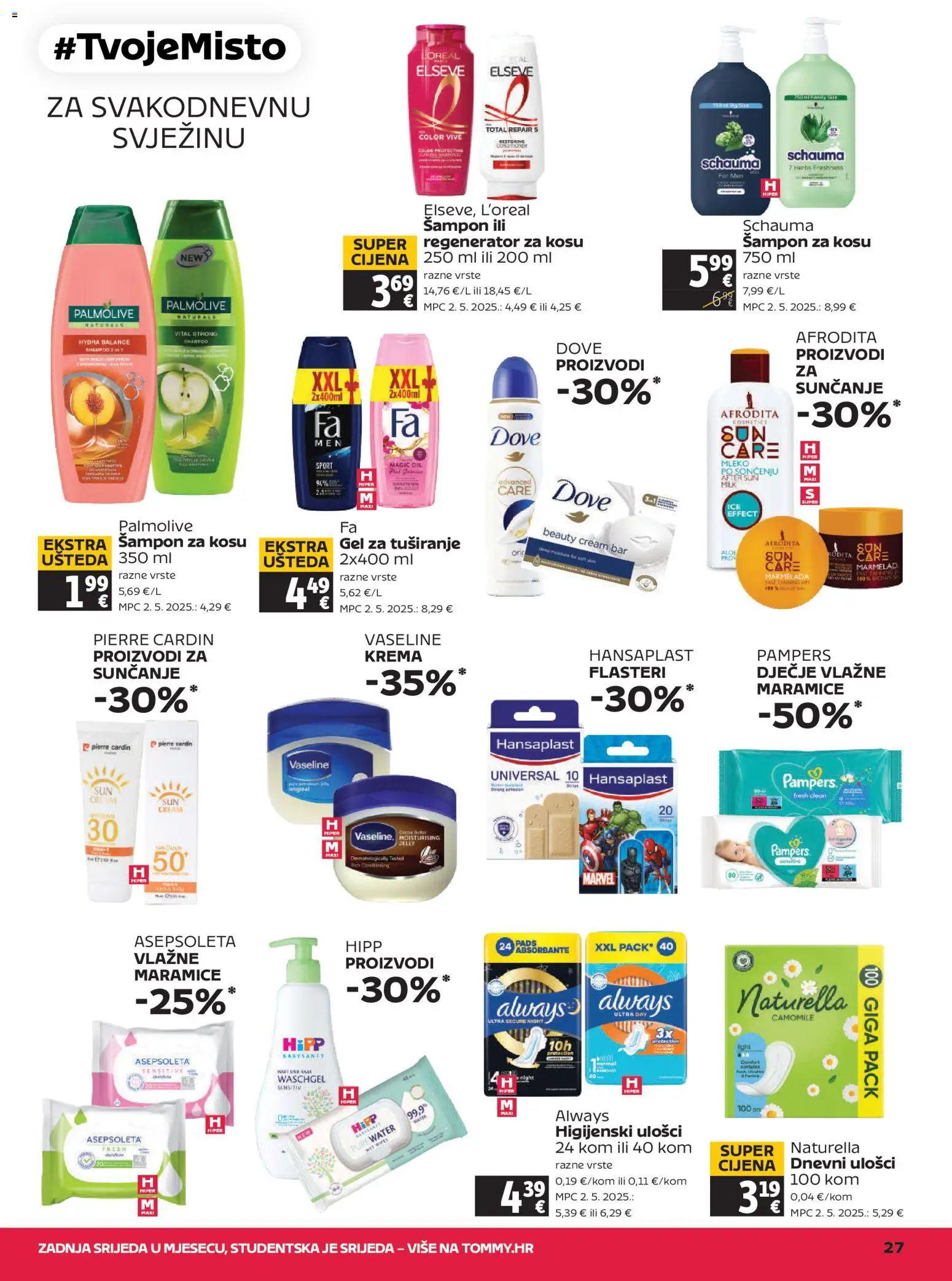 Tommy katalog | vrijedi od 21.05.2026 | Stranica: 27 | Proizvodi: Marmelada, Higijenski ulošci, Dnevni ulošci, Krema