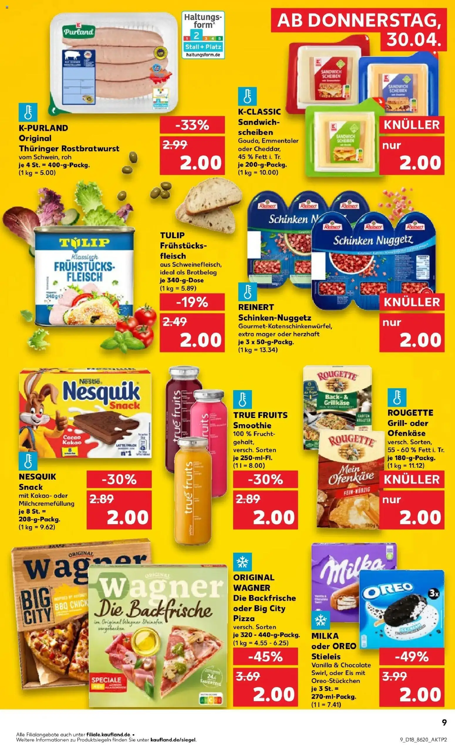 Kaufland Prospekt Borken	 – gültig ab 30.04.2026 | Seite: 9 | Produkte: Grill, Schinken, Pizza, Eis