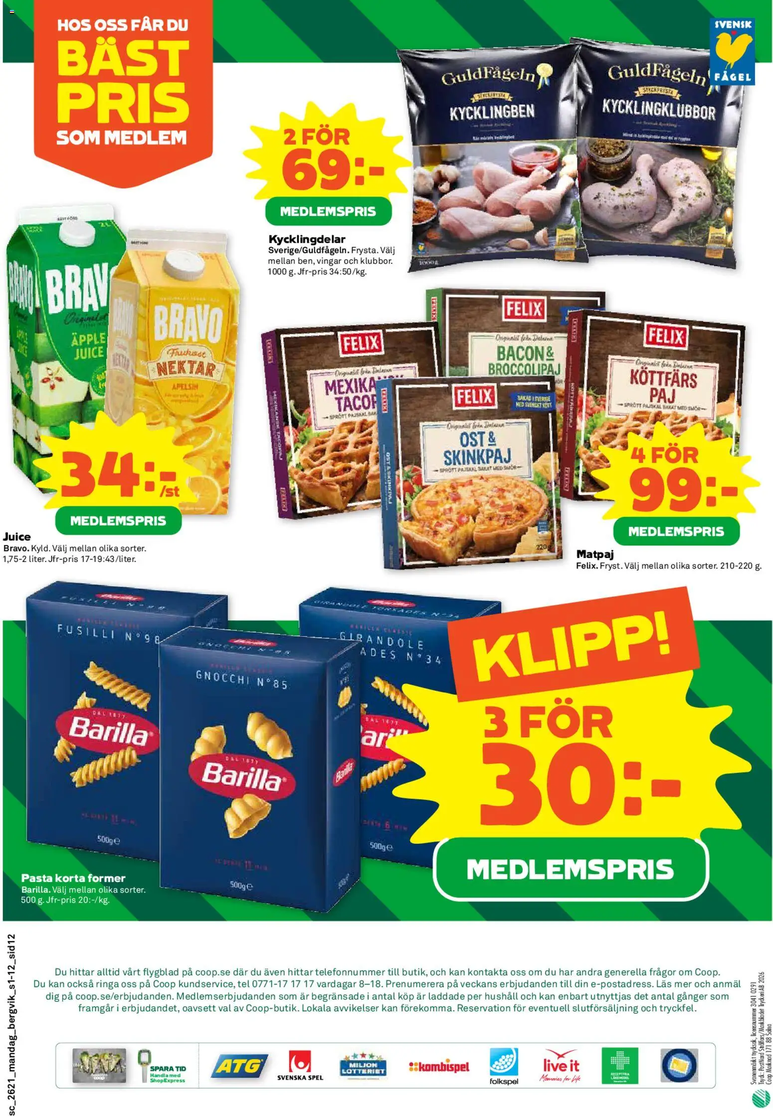 Stora Coop reklamblad aktuell från 18.05.2026 | Sida: 12 | Produkter: Bacon, Ost, Äpple, Apelsin
