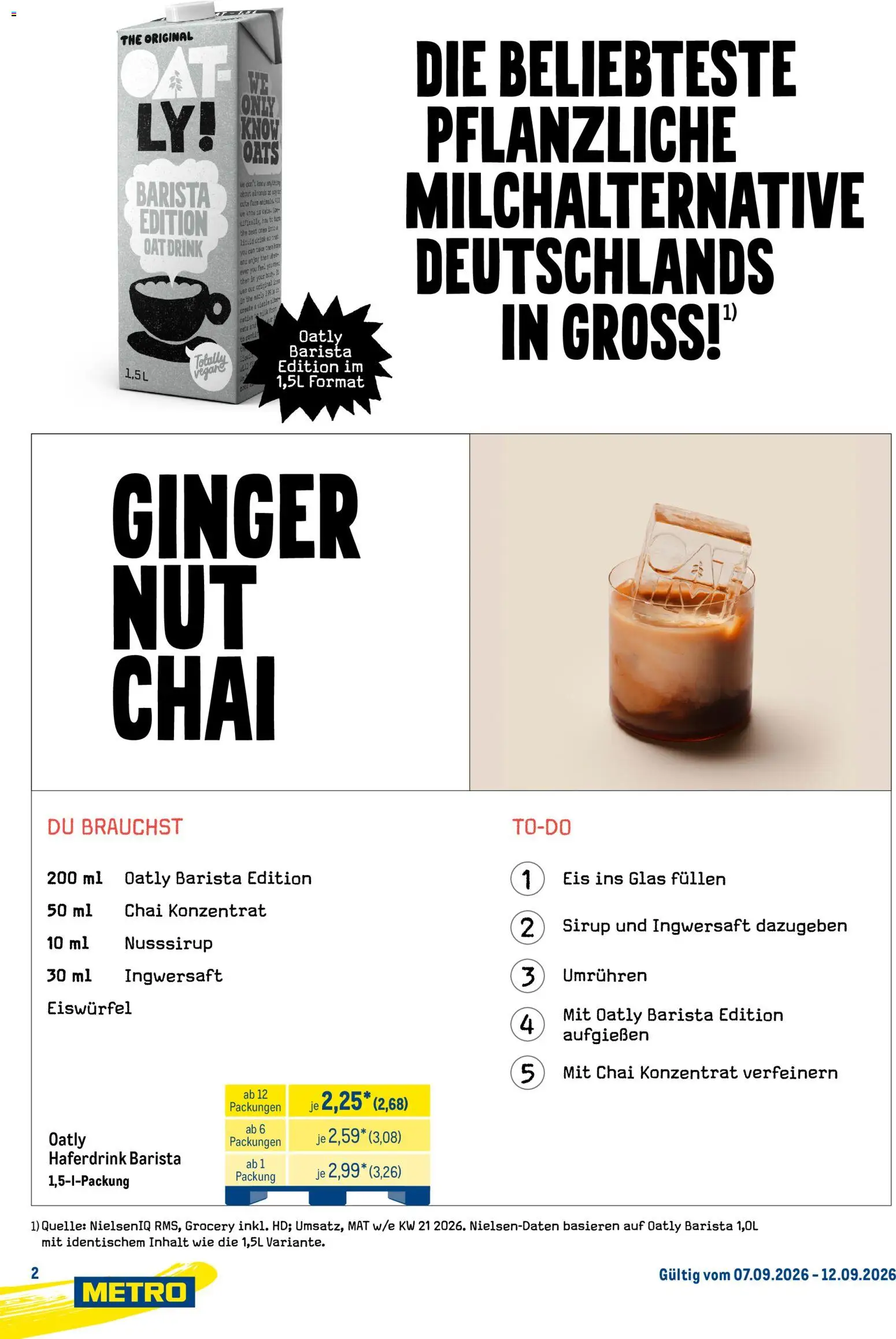 Metro Marken für Profis – gültig ab 07.09.2026 | Seite: 2 | Produkte: Sirup, Haferdrink, Oatly, Eis