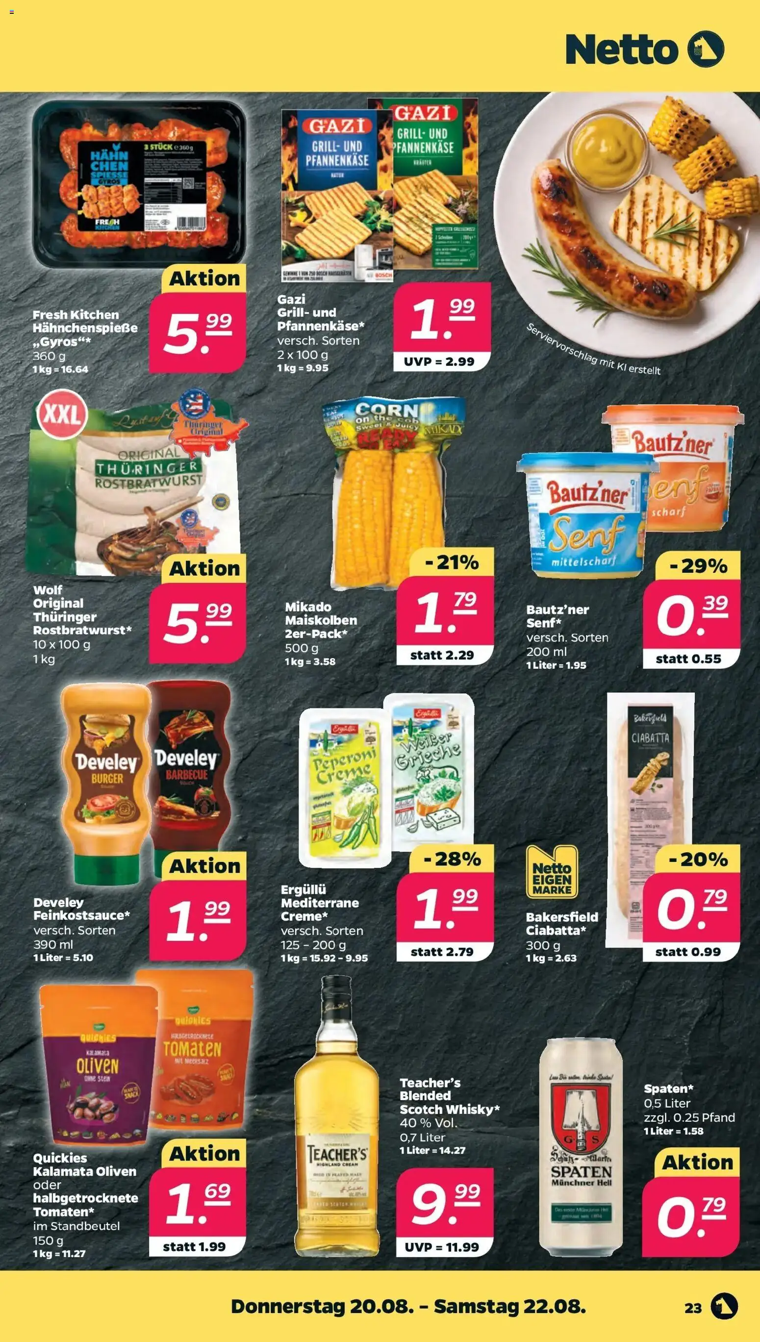 Netto - Netto APS : Wochenangebote ab 17.08.2026 → Angebote nächste Woche | Seite: 27 | Produkte: Grill, Burger, Tomaten, Creme
