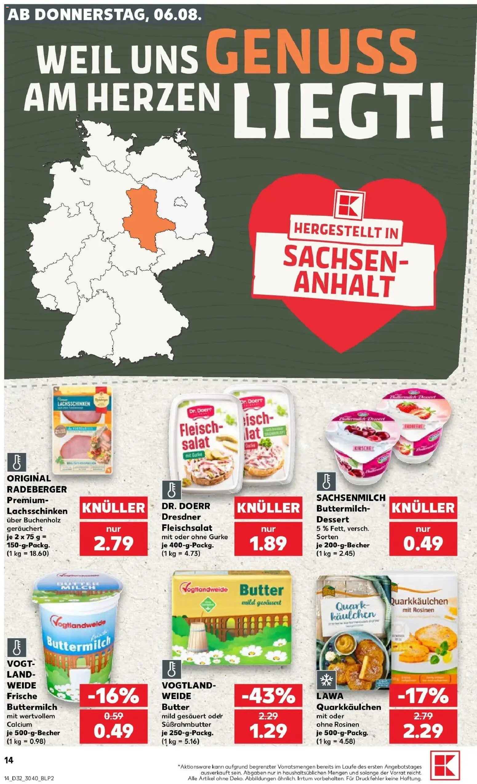 Kaufland Prospekt Borna – gültig ab 03.08.2026 | Seite: 23 | Produkte: Buttermilch, Quark, Butter, Fleisch